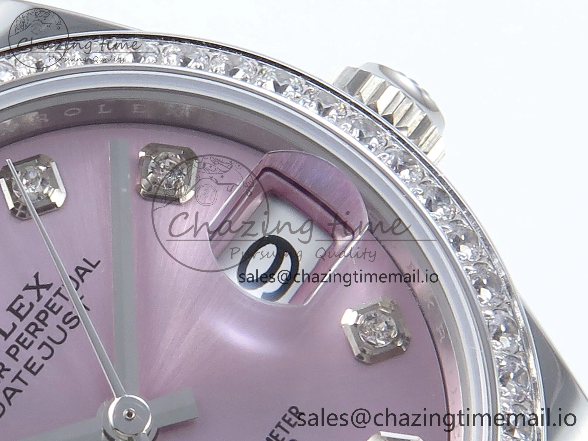 DateJust 31 278384RBR ARF 1:1 Best Edition 904L Steel Pink Diamonds Dial Diamonds Bezel on SS Jubilee Bracelet ETA 2688