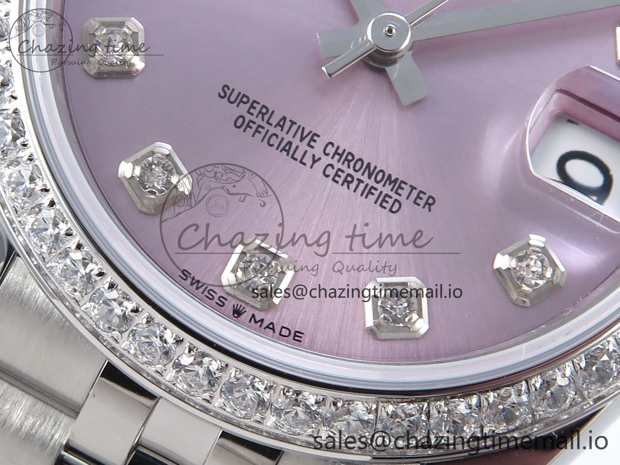 DateJust 31 278384RBR ARF 1:1 Best Edition 904L Steel Pink Diamonds Dial Diamonds Bezel on SS Jubilee Bracelet ETA 2688
