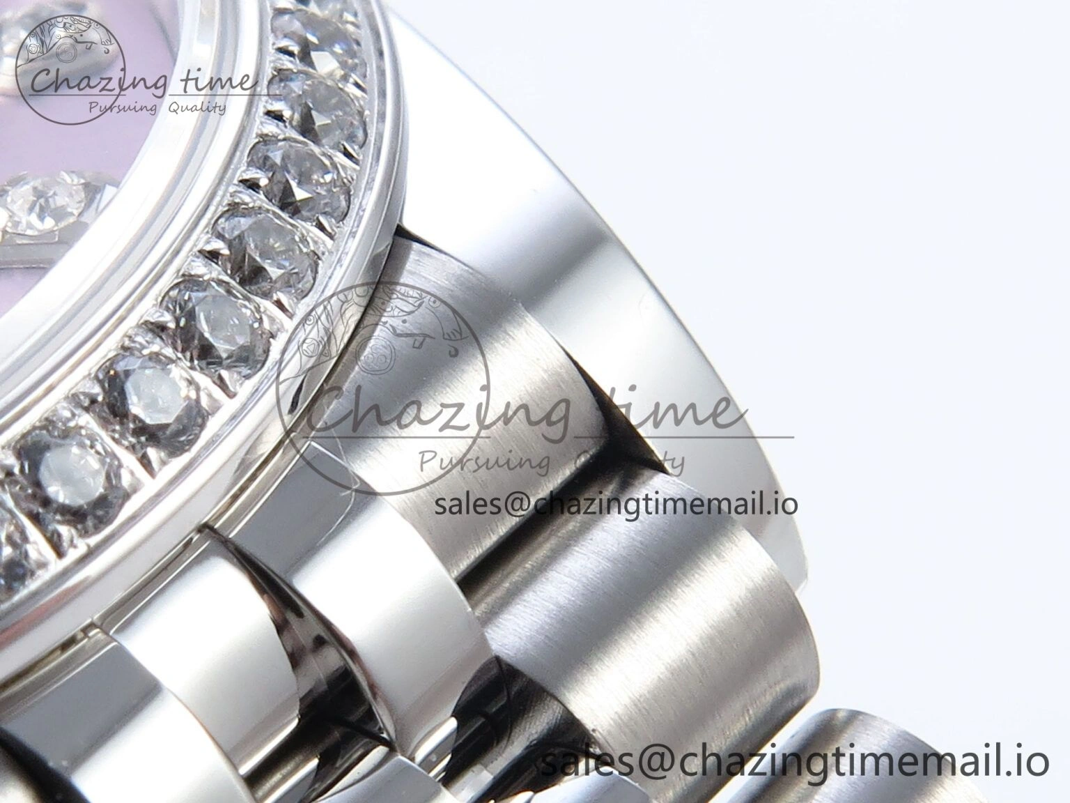 DateJust 31 278384RBR ARF 1:1 Best Edition 904L Steel Pink Diamonds Dial Diamonds Bezel on SS Jubilee Bracelet ETA 2688