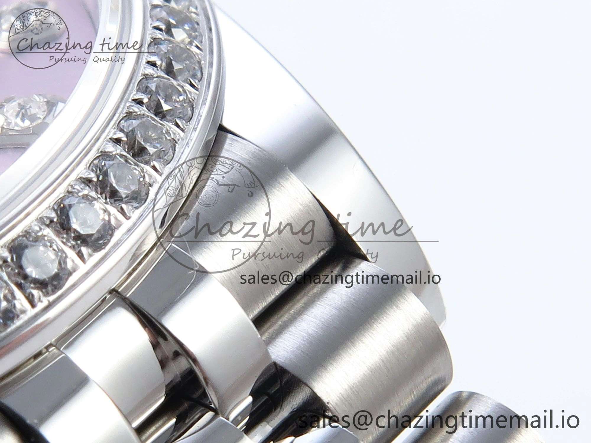 DateJust 31 278384RBR ARF 1:1 Best Edition 904L Steel Pink Diamonds Dial Diamonds Bezel on SS Jubilee Bracelet ETA 2688