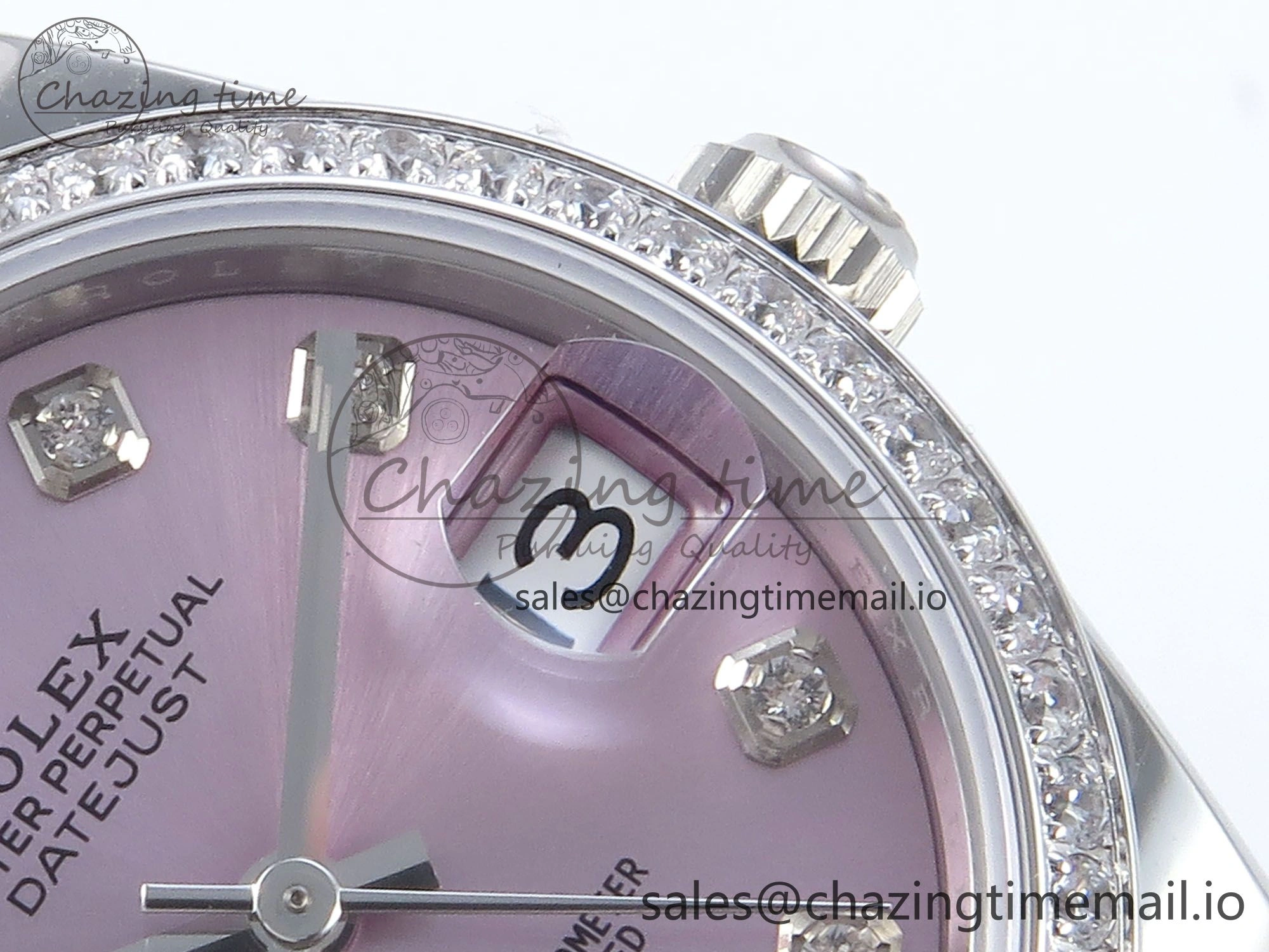 DateJust 31 278384RBR ARF 1:1 Best Edition 904L Steel Pink Diamonds Dial Diamonds Bezel on SS Oyster Bracelet ETA 2688