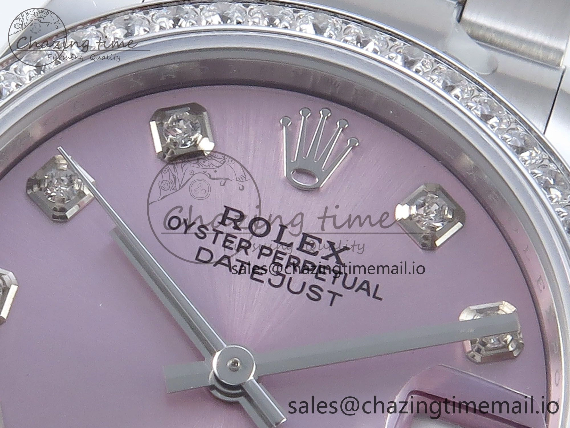 DateJust 31 278384RBR ARF 1:1 Best Edition 904L Steel Pink Diamonds Dial Diamonds Bezel on SS Oyster Bracelet ETA 2688
