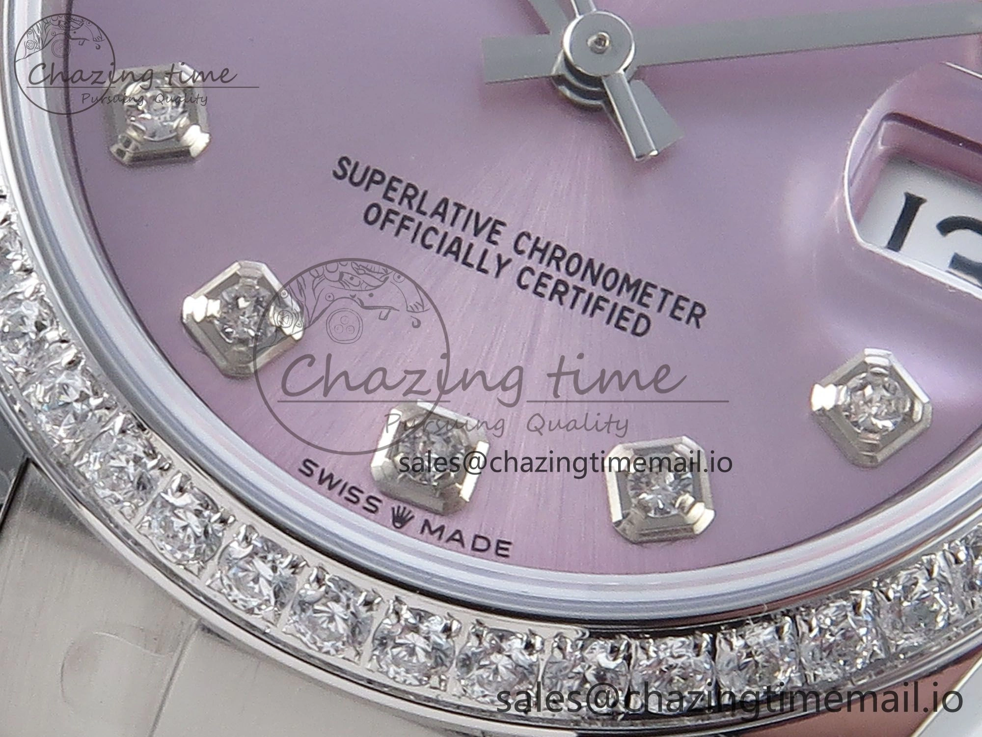 DateJust 31 278384RBR ARF 1:1 Best Edition 904L Steel Pink Diamonds Dial Diamonds Bezel on SS Oyster Bracelet ETA 2688