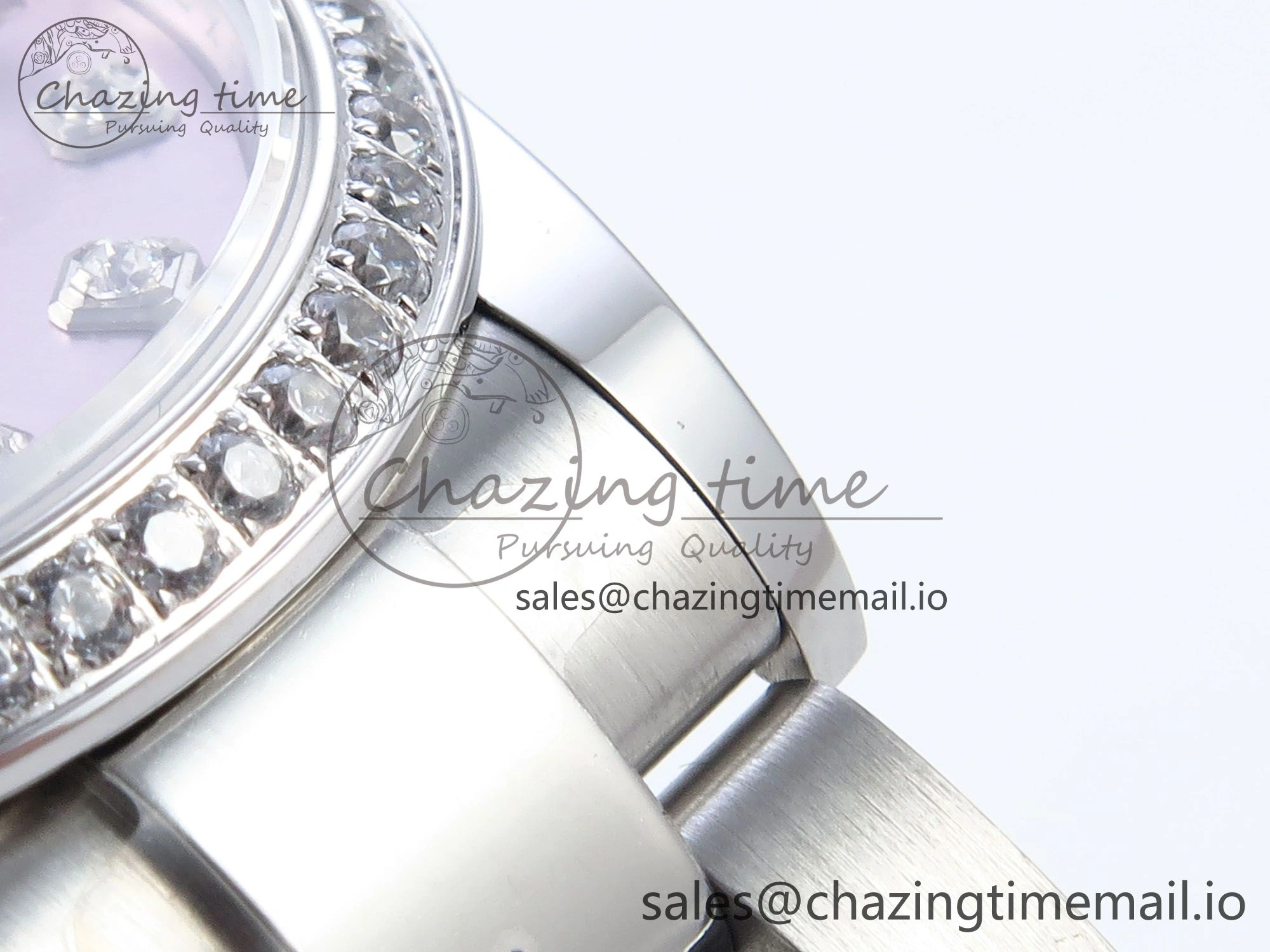 DateJust 31 278384RBR ARF 1:1 Best Edition 904L Steel Pink Diamonds Dial Diamonds Bezel on SS Oyster Bracelet ETA 2688