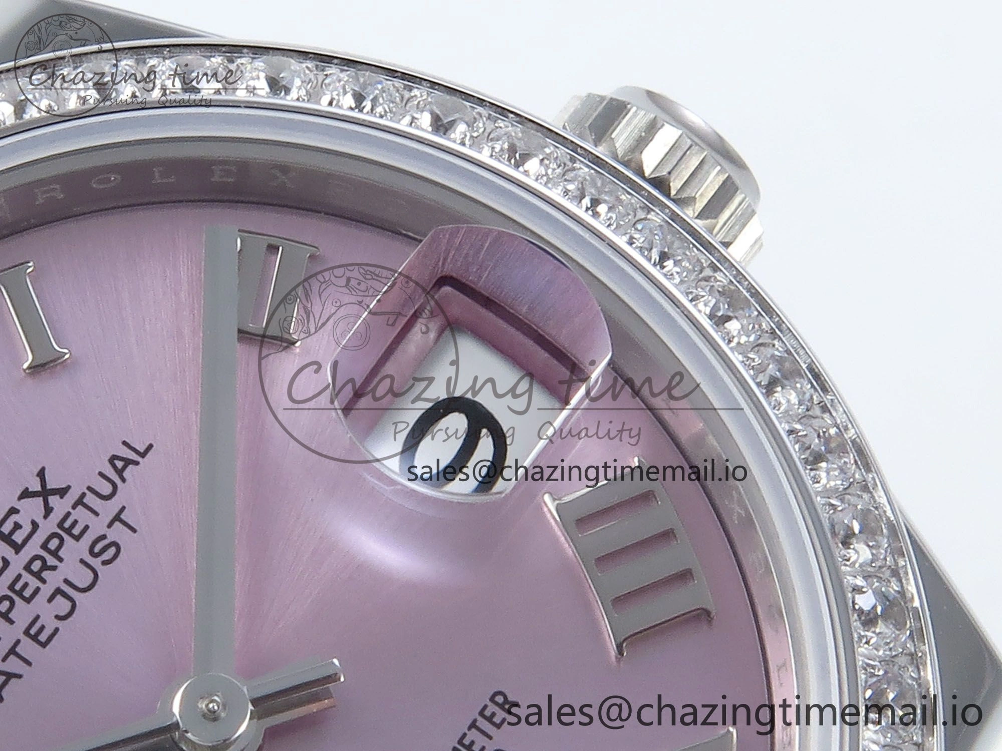 DateJust 31 278384RBR ARF 1:1 Best Edition 904L Steel Pink Roman Dial Diamonds Bezel on SS Jubilee Bracelet ETA 2688