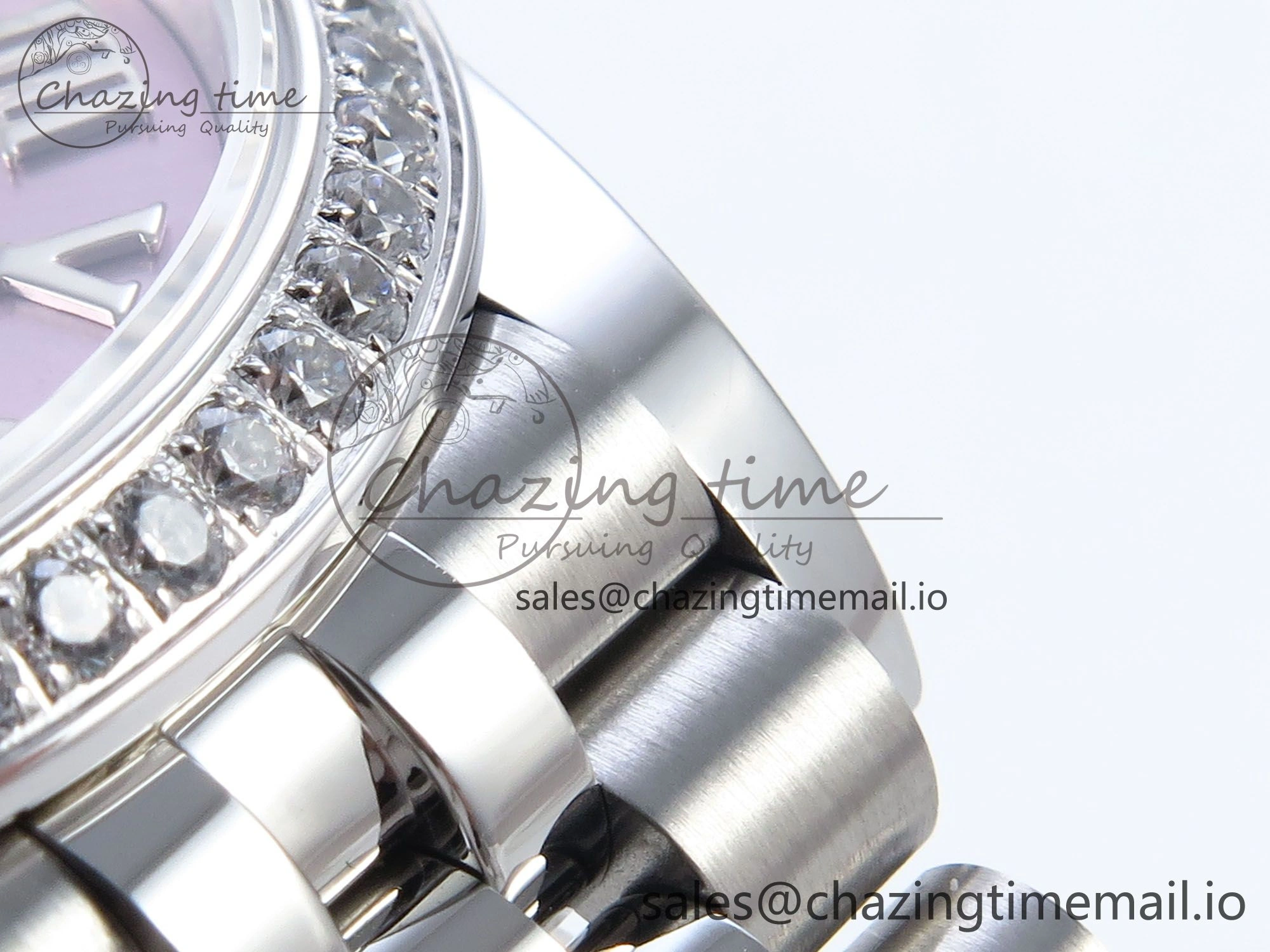 DateJust 31 278384RBR ARF 1:1 Best Edition 904L Steel Pink Roman Dial Diamonds Bezel on SS Jubilee Bracelet ETA 2688