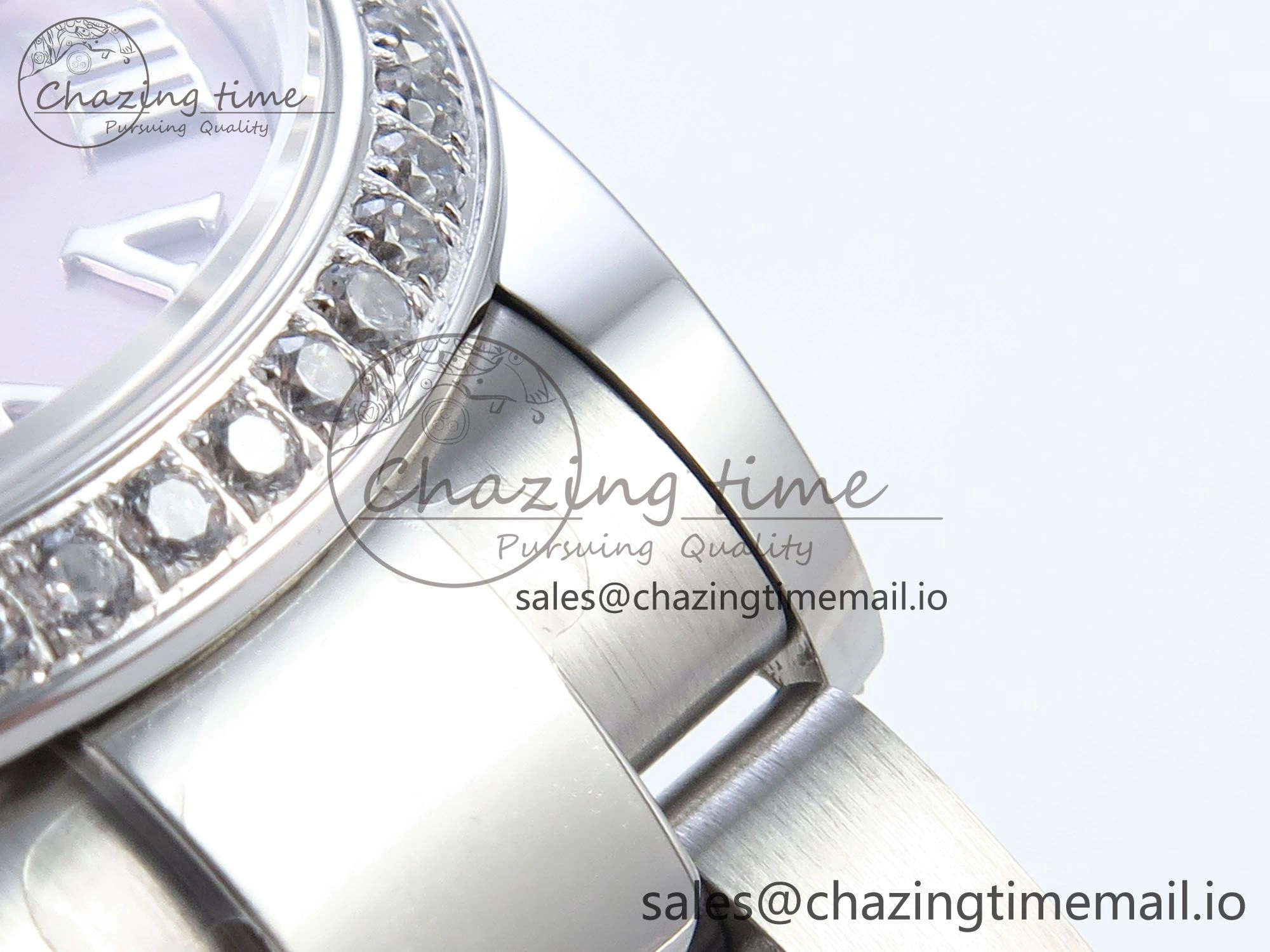 DateJust 31 278384RBR ARF 1:1 Best Edition 904L Steel Pink Roman Dial Diamonds Bezel on SS Oyster Bracelet ETA 2688