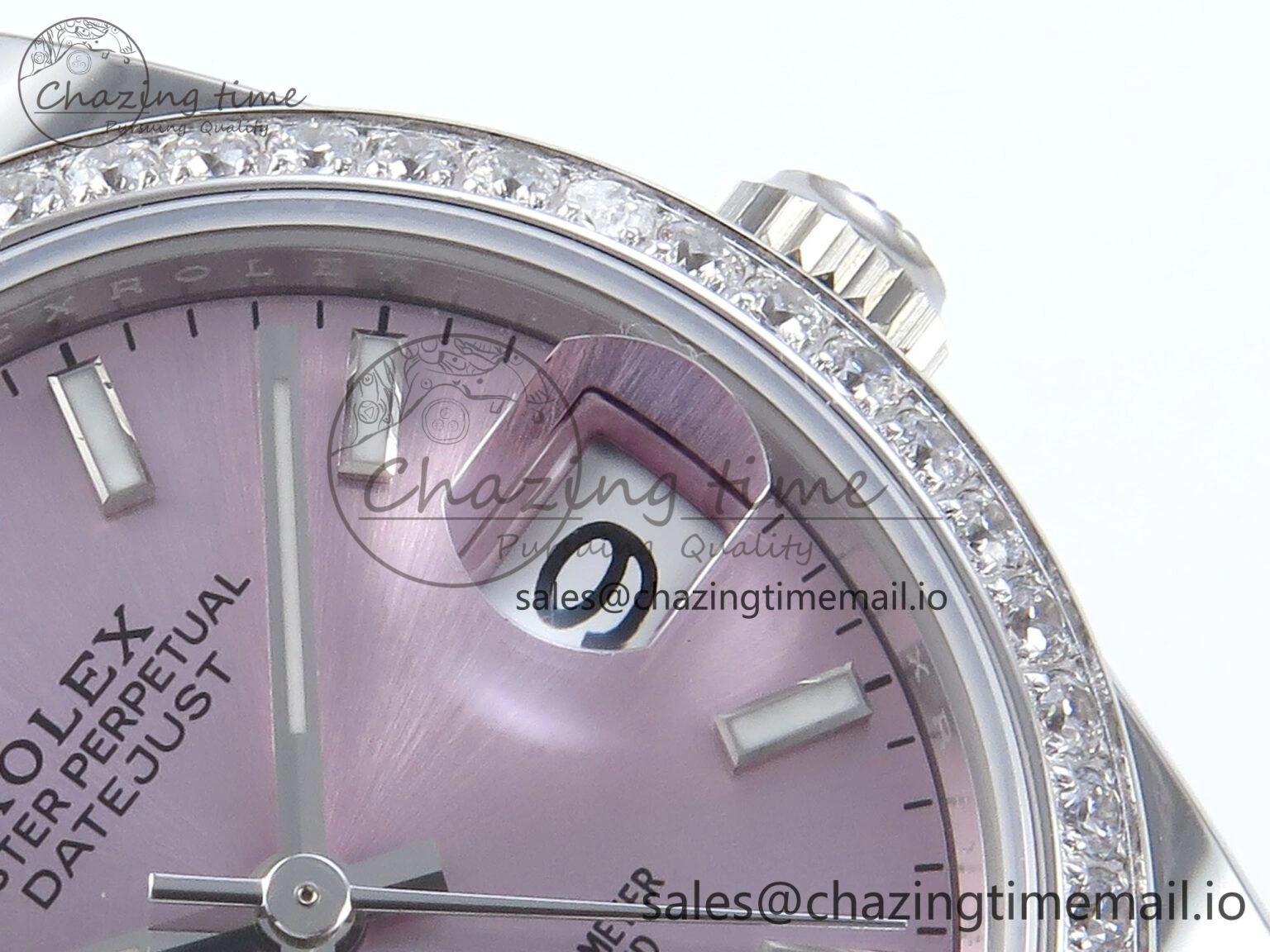 DateJust 31 278384RBR ARF 1:1 Best Edition 904L Steel Pink Stick Dial Diamonds Bezel on SS Jubilee Bracelet ETA 2688