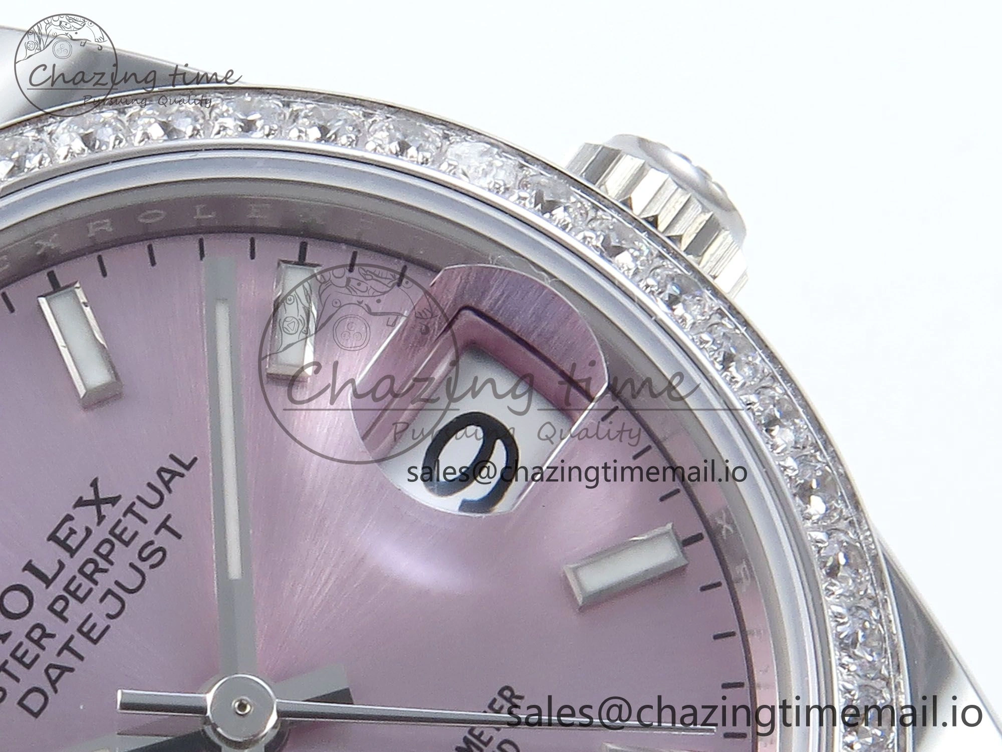 DateJust 31 278384RBR ARF 1:1 Best Edition 904L Steel Pink Stick Dial Diamonds Bezel on SS Jubilee Bracelet ETA 2688