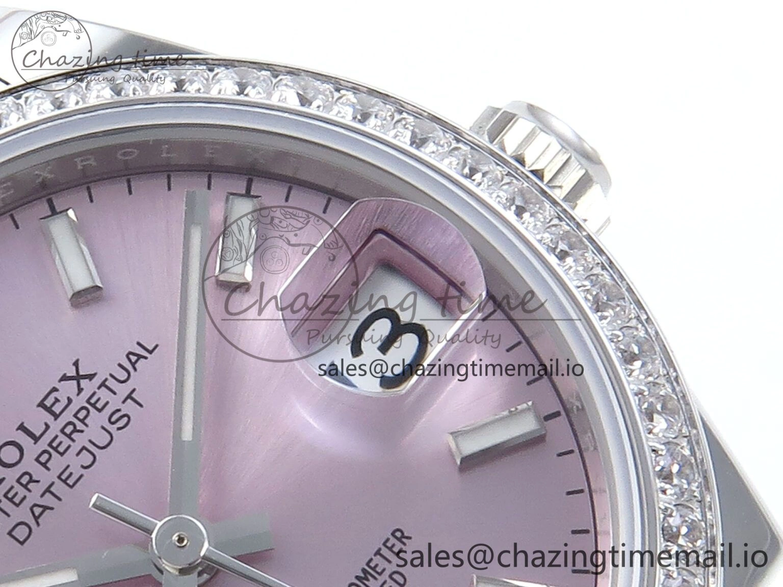 DateJust 31 278384RBR ARF 1:1 Best Edition 904L Steel Pink Stick Dial Diamonds Bezel on SS Oyster Bracelet ETA 2688