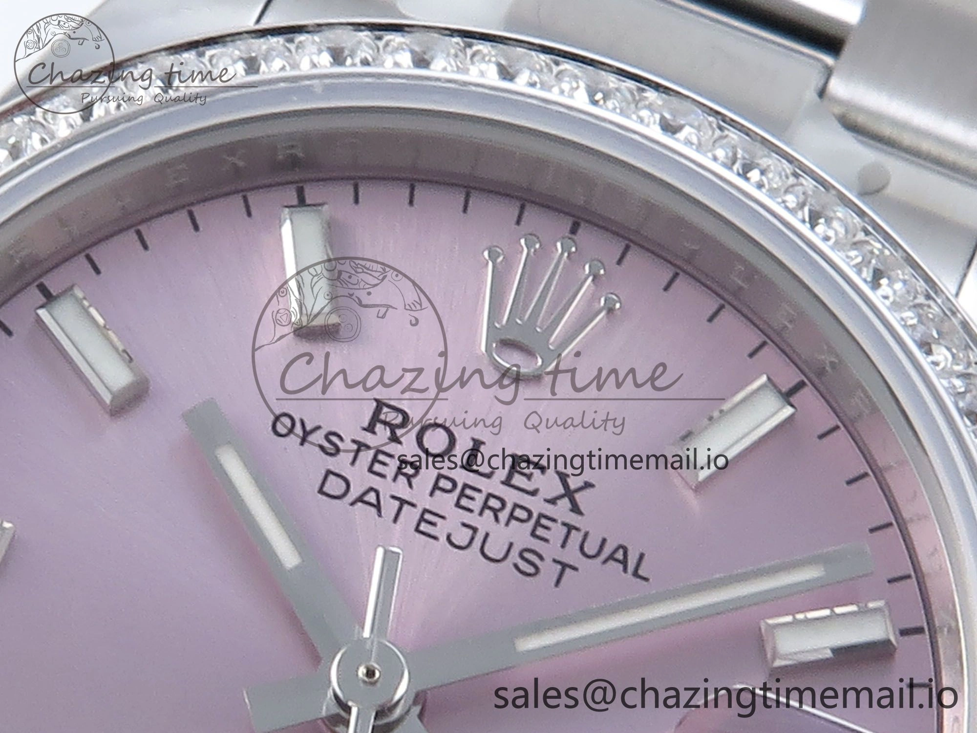 DateJust 31 278384RBR ARF 1:1 Best Edition 904L Steel Pink Stick Dial Diamonds Bezel on SS Oyster Bracelet ETA 2688