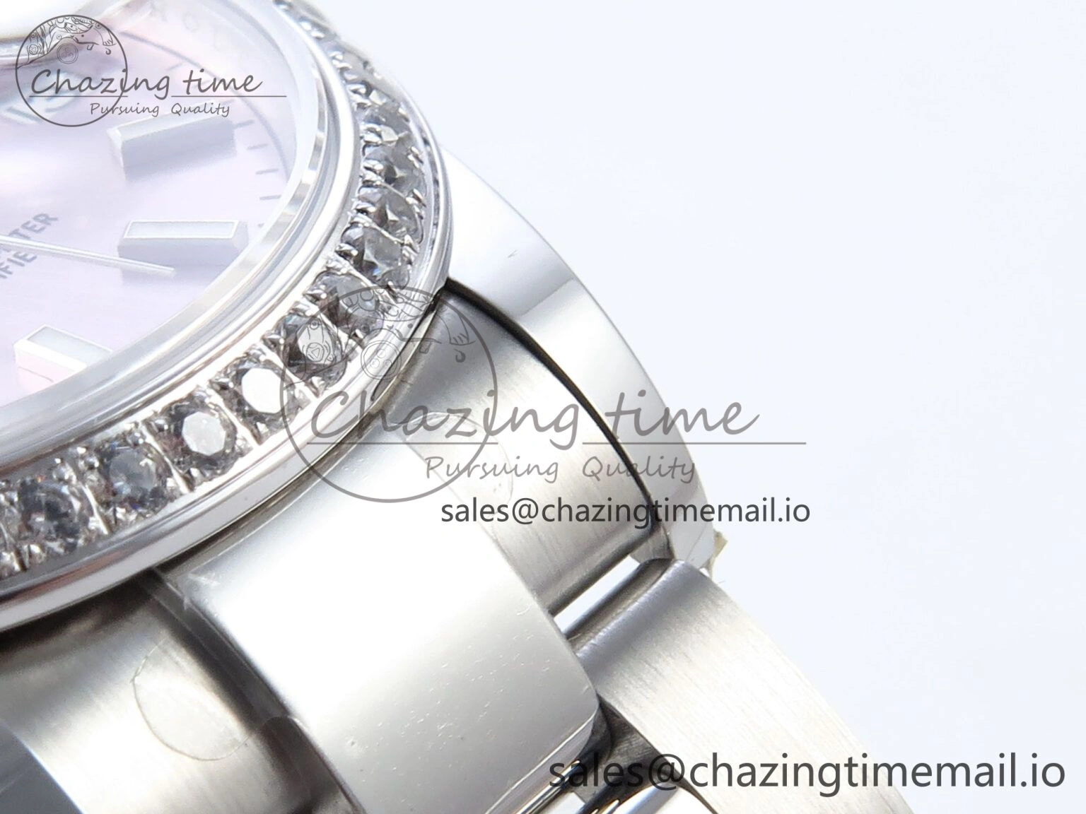 DateJust 31 278384RBR ARF 1:1 Best Edition 904L Steel Pink Stick Dial Diamonds Bezel on SS Oyster Bracelet ETA 2688