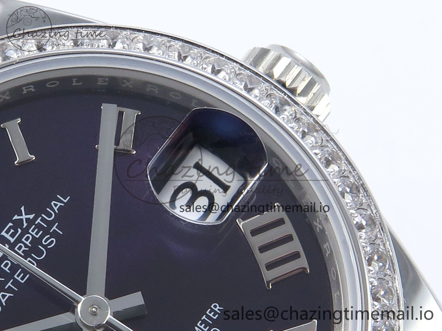 DateJust 31 278384RBR ARF 1:1 Best Edition 904L Steel Purple Roman Diamonds Dial Diamonds Bezel on SS Jubilee Bracelet ETA 2688