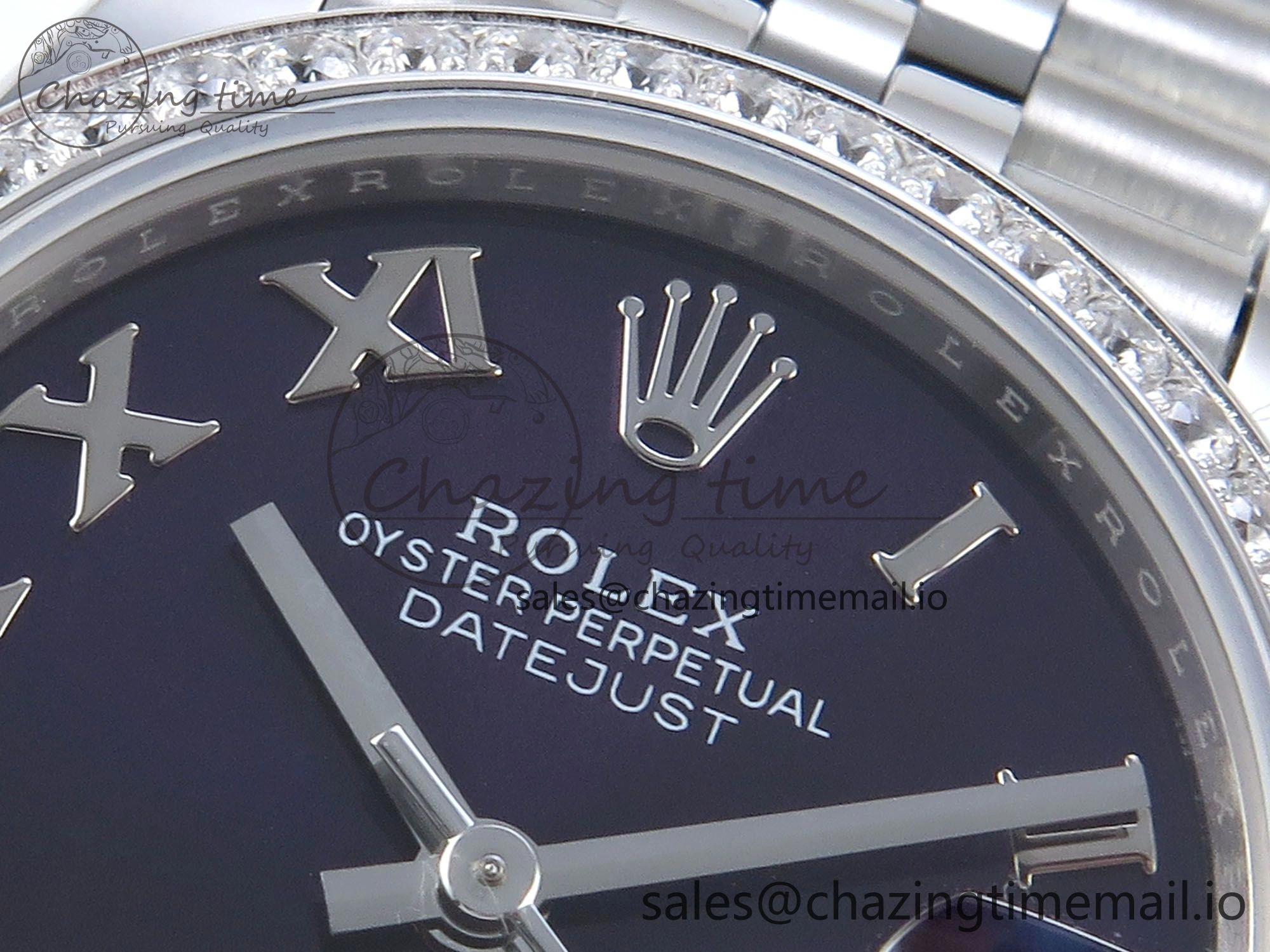 DateJust 31 278384RBR ARF 1:1 Best Edition 904L Steel Purple Roman Diamonds Dial Diamonds Bezel on SS Jubilee Bracelet ETA 2688