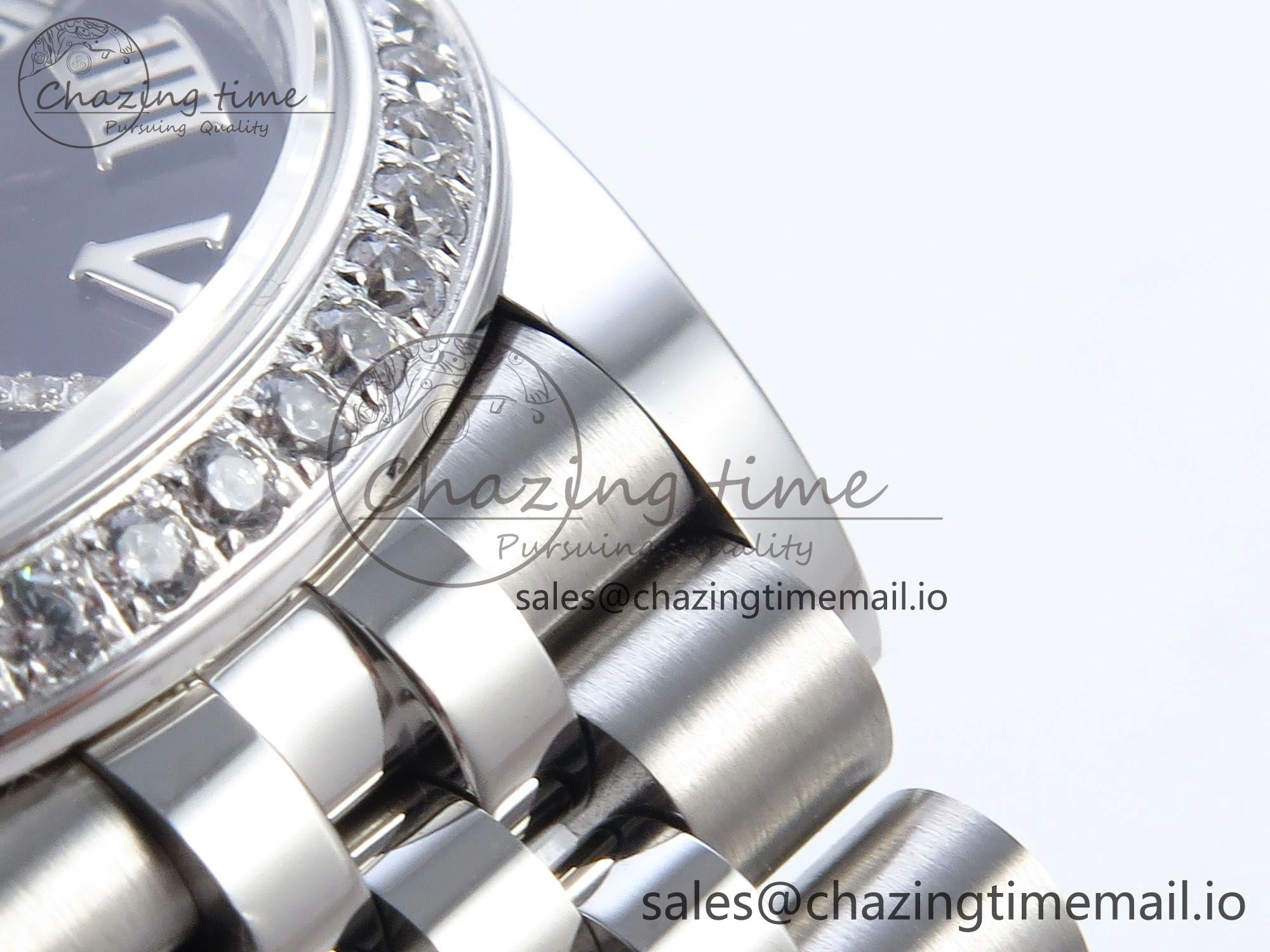 DateJust 31 278384RBR ARF 1:1 Best Edition 904L Steel Purple Roman Diamonds Dial Diamonds Bezel on SS Jubilee Bracelet ETA 2688