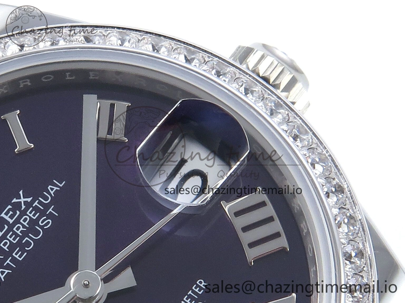 DateJust 31 278384RBR ARF 1:1 Best Edition 904L Steel Purple Roman Diamonds Dial Diamonds Bezel on SS Oyster Bracelet ETA 2688
