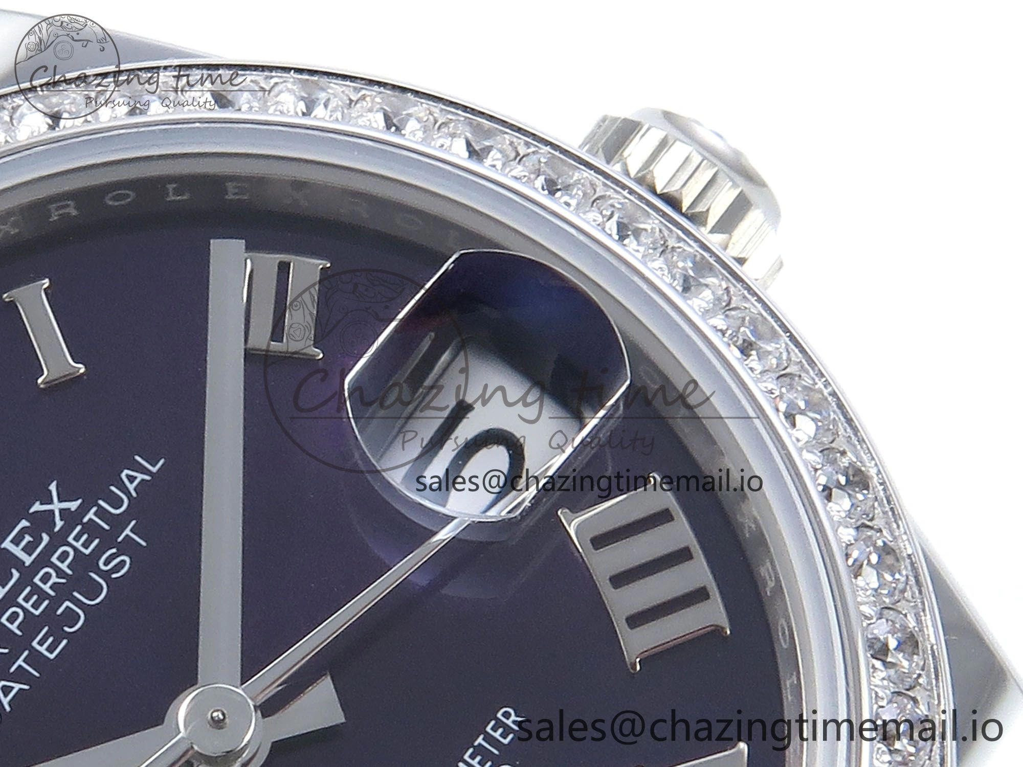 DateJust 31 278384RBR ARF 1:1 Best Edition 904L Steel Purple Roman Diamonds Dial Diamonds Bezel on SS Oyster Bracelet ETA 2688