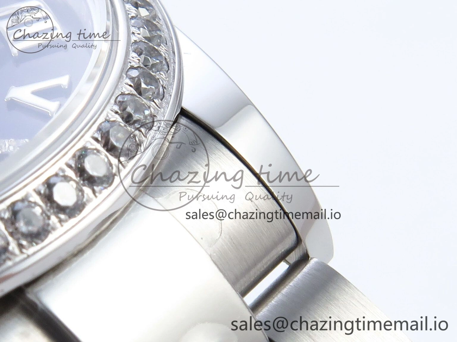 DateJust 31 278384RBR ARF 1:1 Best Edition 904L Steel Purple Roman Diamonds Dial Diamonds Bezel on SS Oyster Bracelet ETA 2688