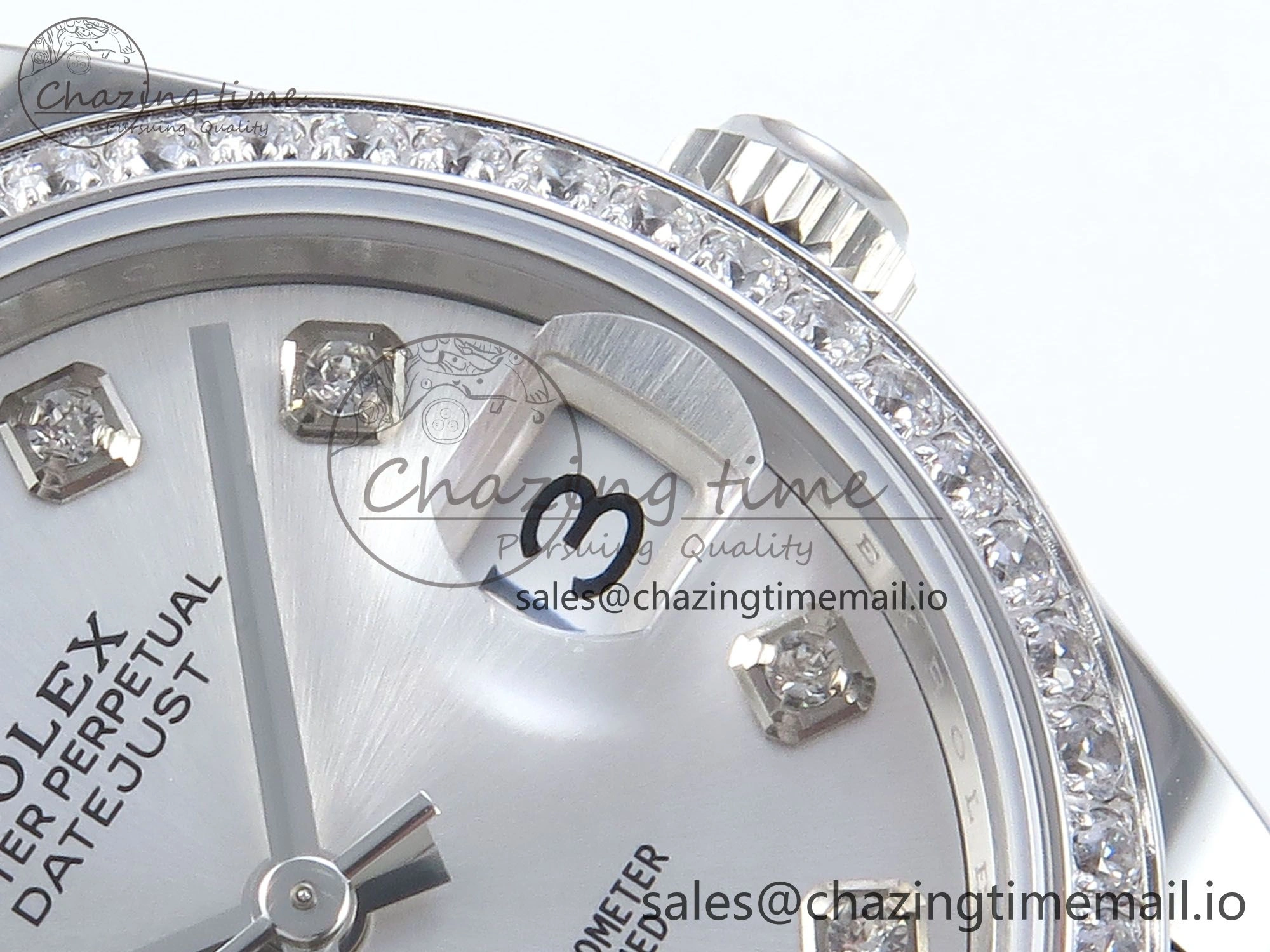 DateJust 31 278384RBR ARF 1:1 Best Edition 904L Steel Silver Diamonds Dial Diamonds Bezel on SS Jubilee Bracelet ETA 2688