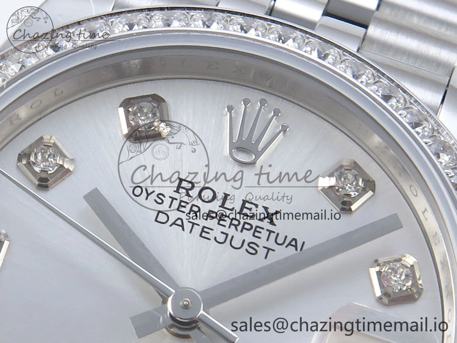 DateJust 31 278384RBR ARF 1:1 Best Edition 904L Steel Silver Diamonds Dial Diamonds Bezel on SS Jubilee Bracelet ETA 2688