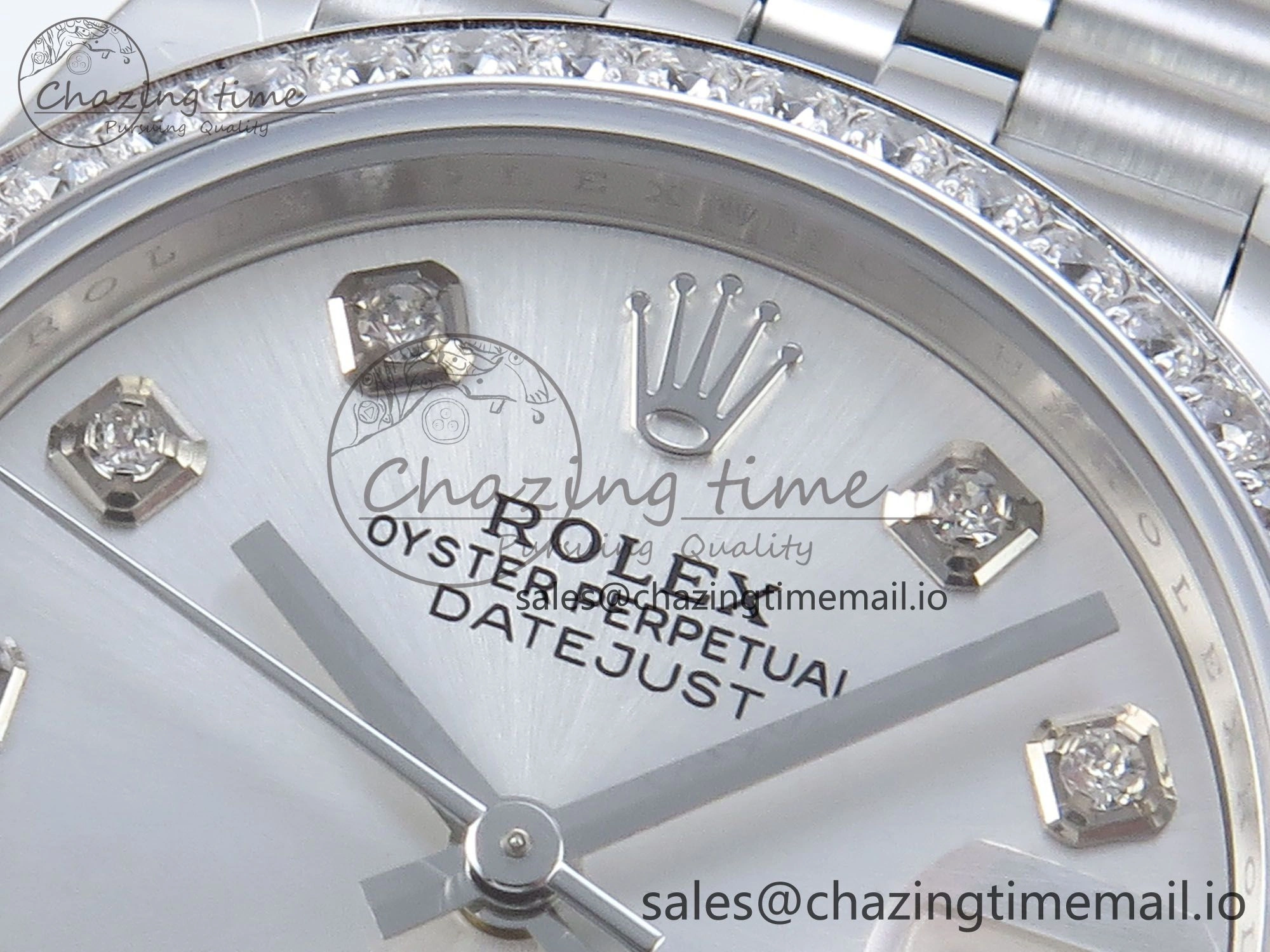 DateJust 31 278384RBR ARF 1:1 Best Edition 904L Steel Silver Diamonds Dial Diamonds Bezel on SS Jubilee Bracelet ETA 2688