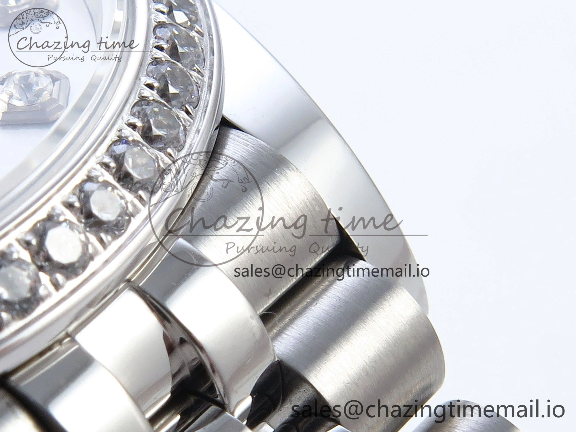 DateJust 31 278384RBR ARF 1:1 Best Edition 904L Steel Silver Diamonds Dial Diamonds Bezel on SS Jubilee Bracelet ETA 2688