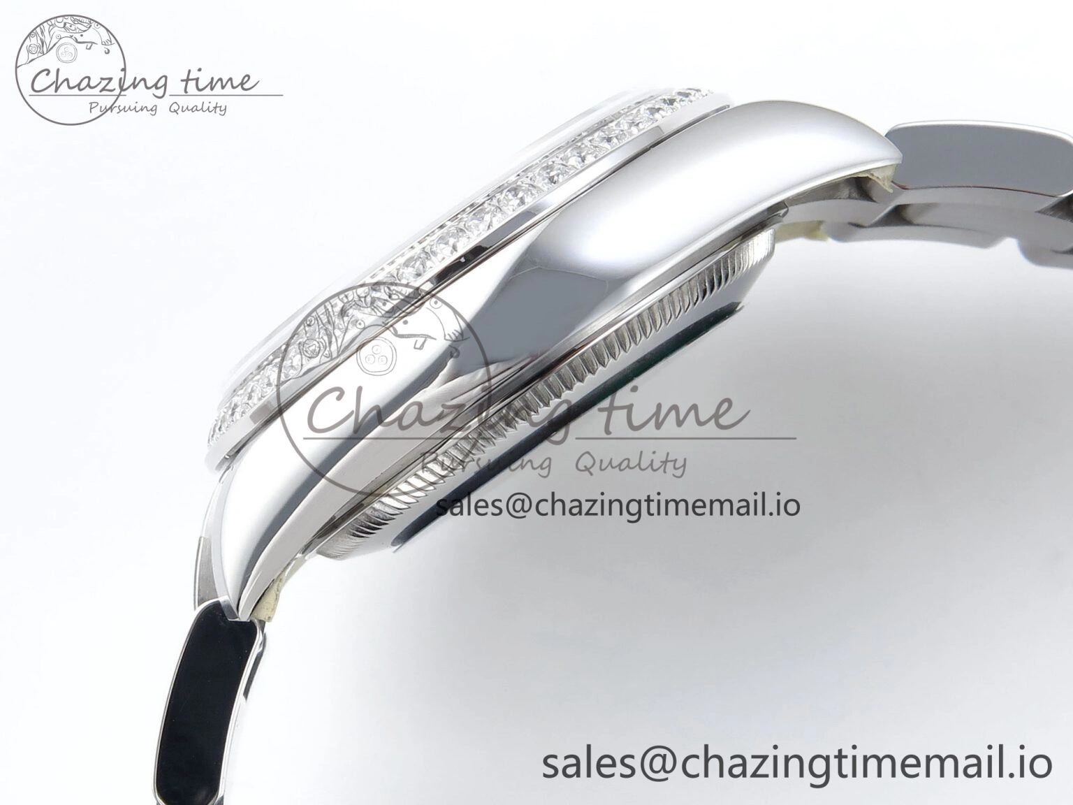 DateJust 31 278384RBR ARF 1:1 Best Edition 904L Steel Silver Diamonds Dial Diamonds Bezel on SS Oyster Bracelet ETA 2688