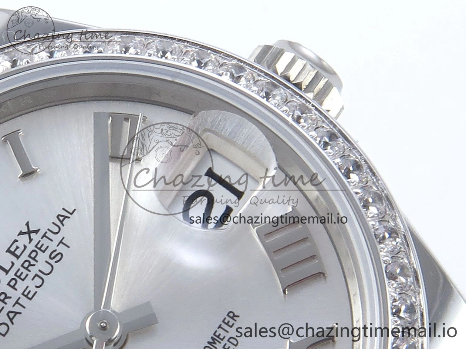 DateJust 31 278384RBR ARF 1:1 Best Edition 904L Steel Silver Roman Dial Diamonds Bezel on SS Jubilee Bracelet ETA 2688