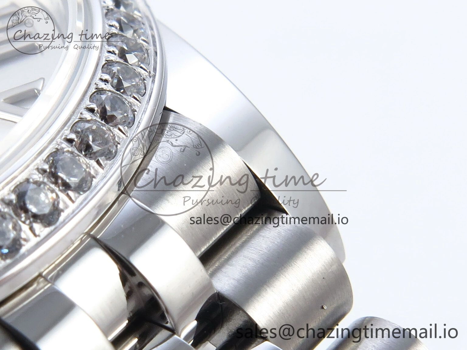 DateJust 31 278384RBR ARF 1:1 Best Edition 904L Steel Silver Roman Dial Diamonds Bezel on SS Jubilee Bracelet ETA 2688
