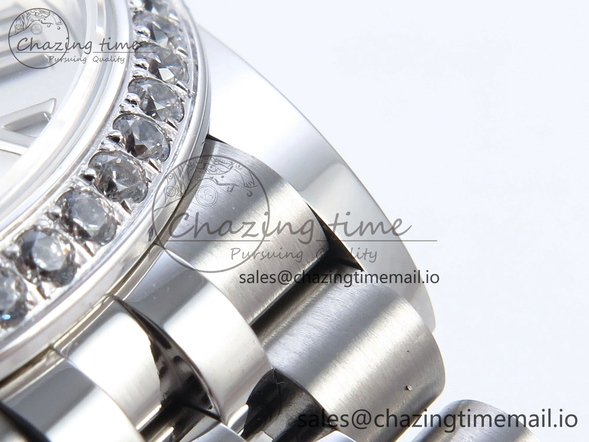 DateJust 31 278384RBR ARF 1:1 Best Edition 904L Steel Silver Roman Dial Diamonds Bezel on SS Jubilee Bracelet ETA 2688