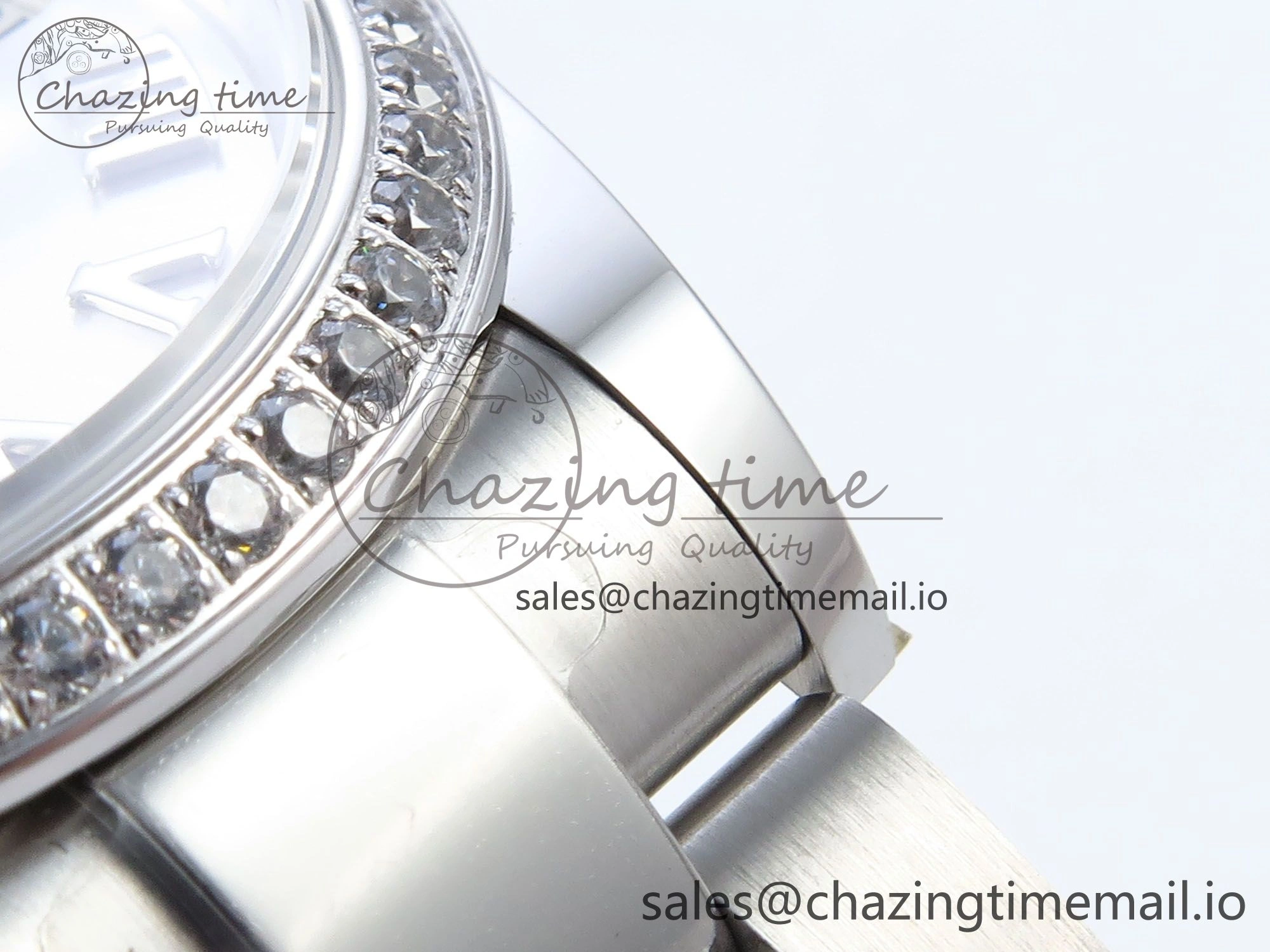DateJust 31 278384RBR ARF 1:1 Best Edition 904L Steel Silver Roman Dial Diamonds Bezel on SS Oyster Bracelet ETA 2688