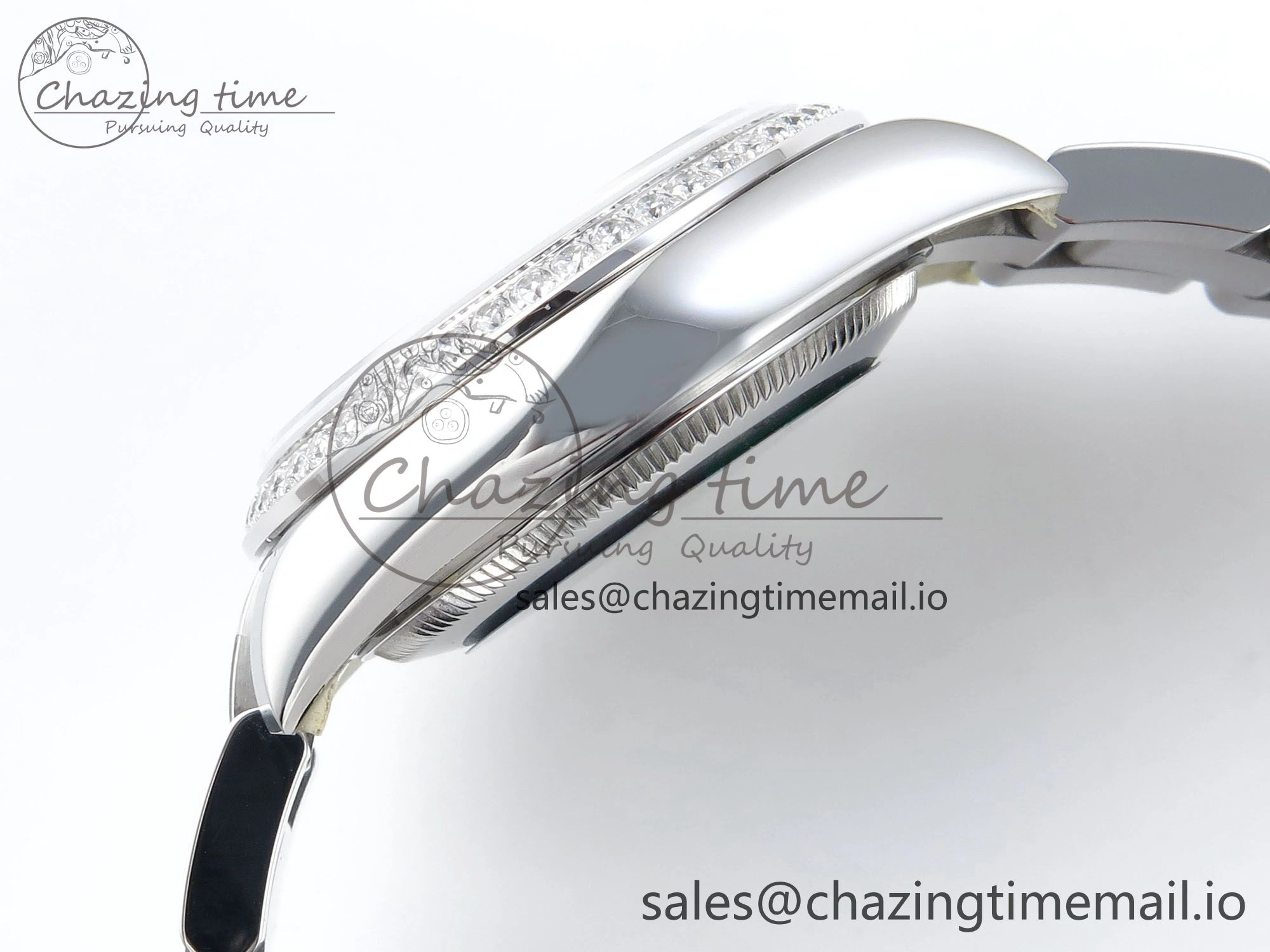 DateJust 31 278384RBR ARF 1:1 Best Edition 904L Steel Silver Roman Dial Diamonds Bezel on SS Oyster Bracelet ETA 2688