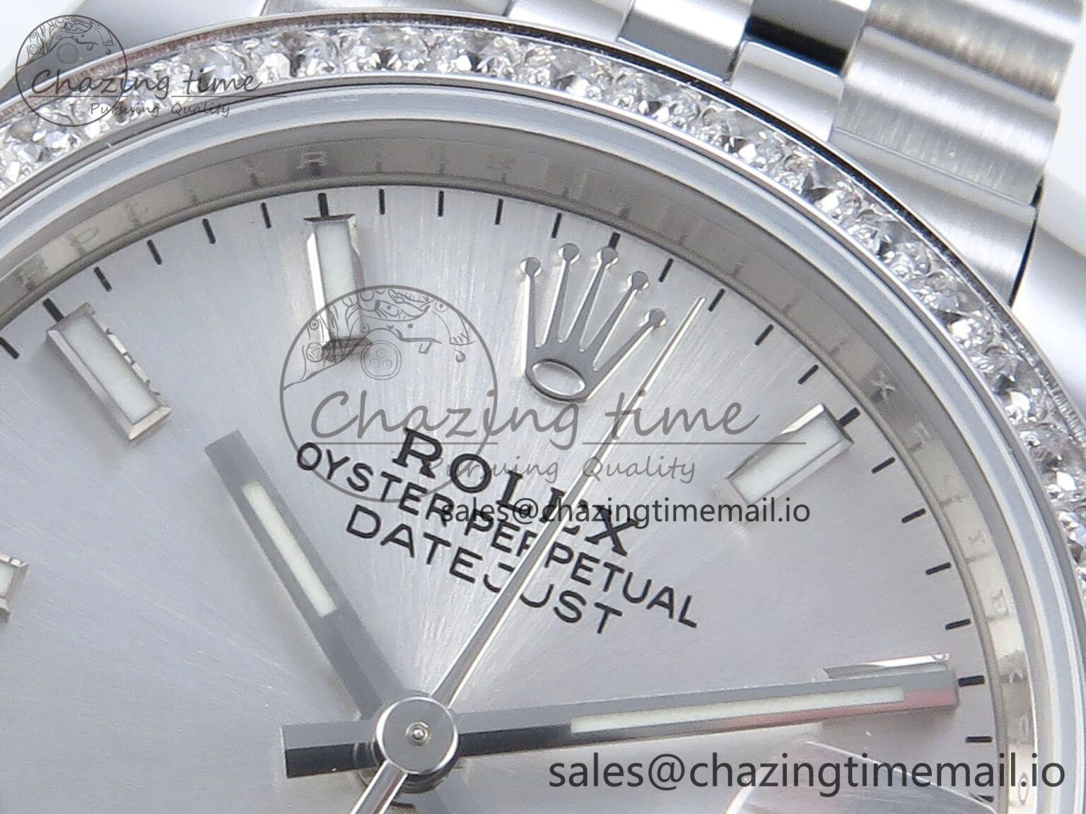 DateJust 31 278384RBR ARF 1:1 Best Edition 904L Steel Silver Stick Dial Diamonds Bezel on SS Jubilee Bracelet ETA 2688
