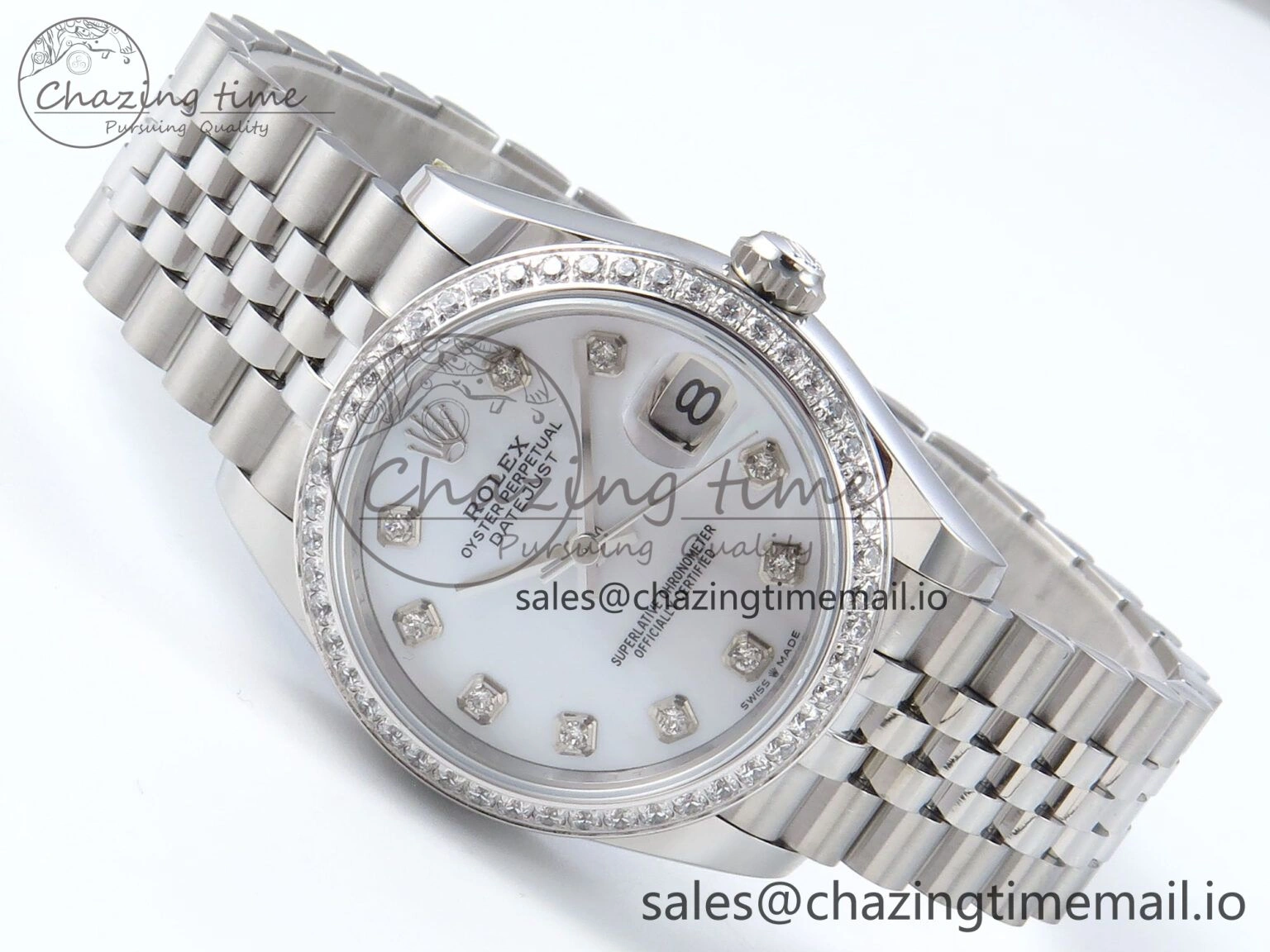 DateJust 31 278384RBR ARF 1:1 Best Edition 904L Steel White MOP Dial Diamonds Bezel on SS Jubilee Bracelet ETA 2688