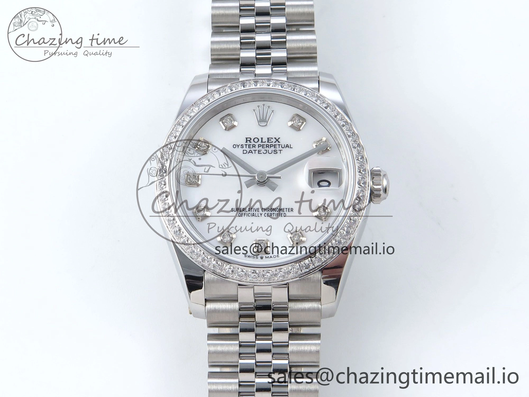 DateJust 31 278384RBR ARF 1:1 Best Edition 904L Steel White MOP Dial Diamonds Bezel on SS Jubilee Bracelet ETA 2688