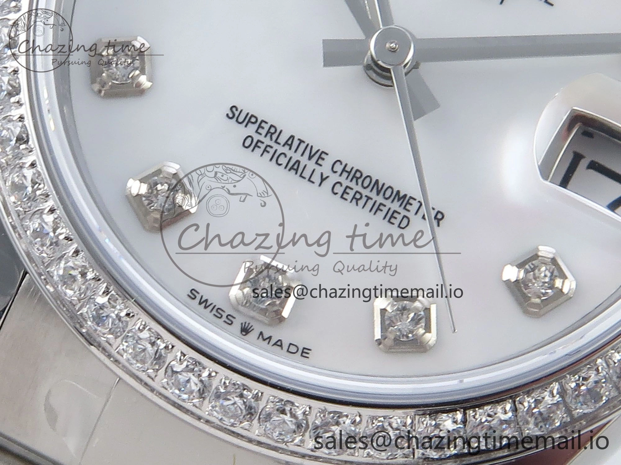 DateJust 31 278384RBR ARF 1:1 Best Edition 904L Steel White MOP Dial Diamonds Bezel on SS Oyster Bracelet ETA 2688