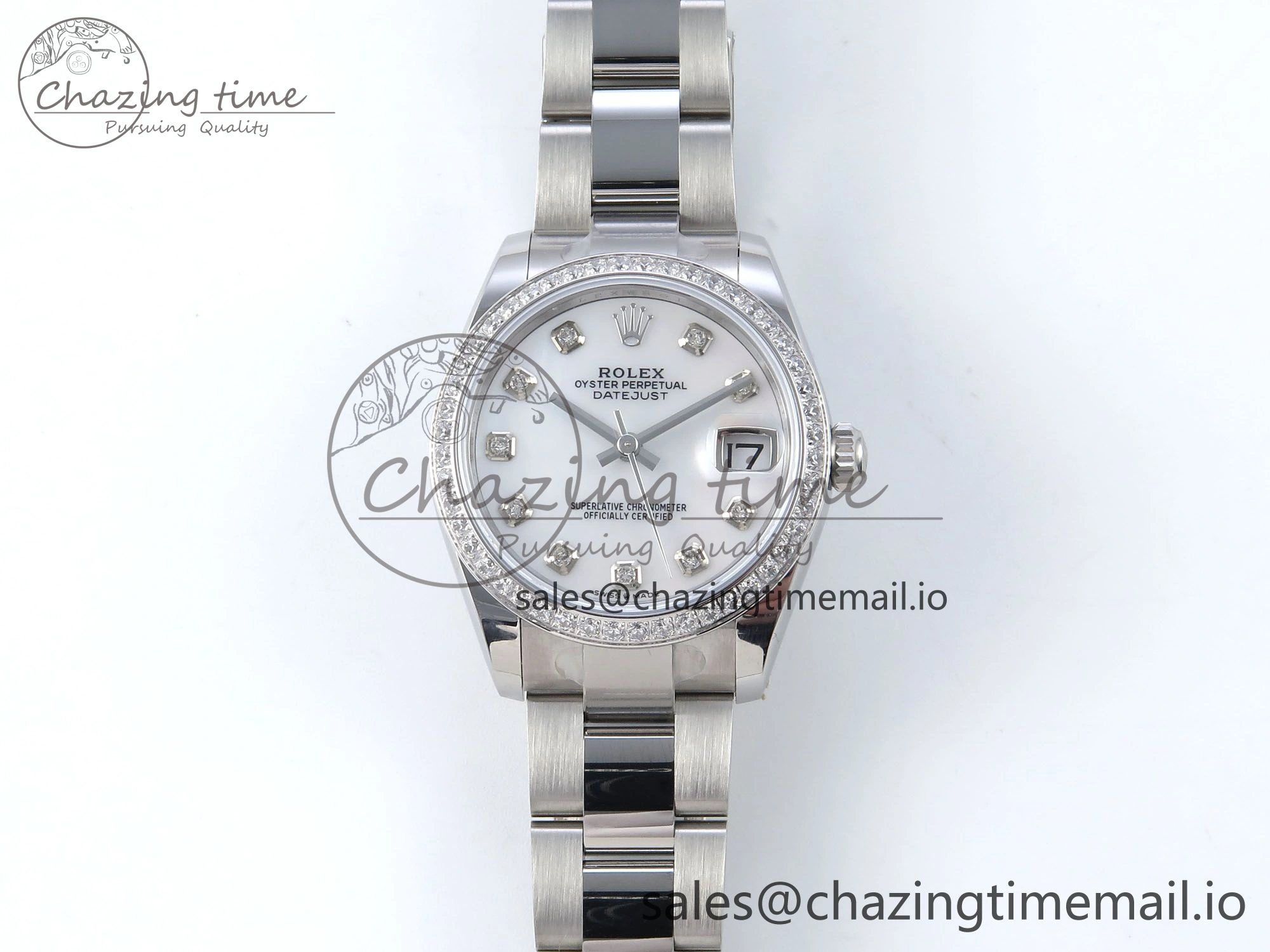 DateJust 31 278384RBR ARF 1:1 Best Edition 904L Steel White MOP Dial Diamonds Bezel on SS Oyster Bracelet ETA 2688