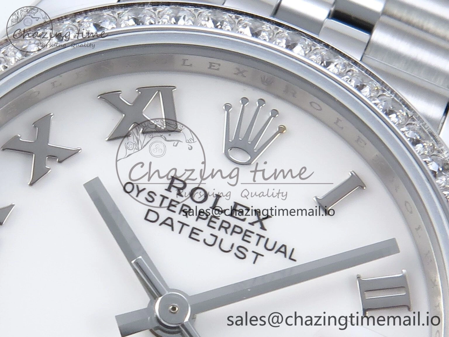 DateJust 31 278384RBR ARF 1:1 Best Edition 904L Steel White Roman Dial Diamonds Bezel on SS Jubilee Bracelet ETA 2688