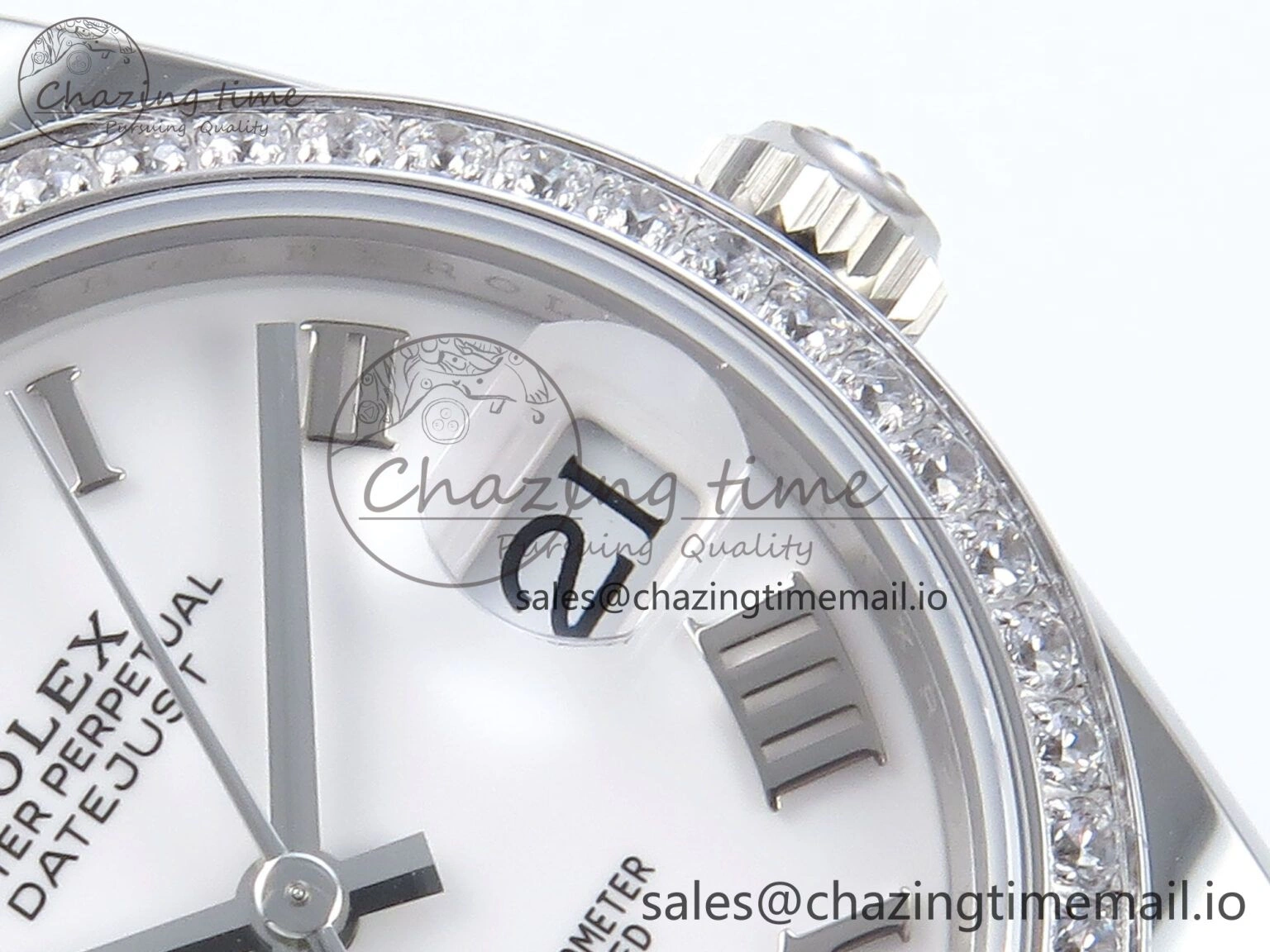 DateJust 31 278384RBR ARF 1:1 Best Edition 904L Steel White Roman Dial Diamonds Bezel on SS Oyster Bracelet ETA 2688