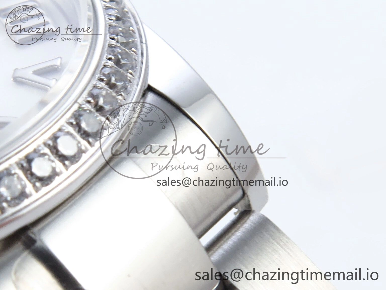 DateJust 31 278384RBR ARF 1:1 Best Edition 904L Steel White Roman Dial Diamonds Bezel on SS Oyster Bracelet ETA 2688