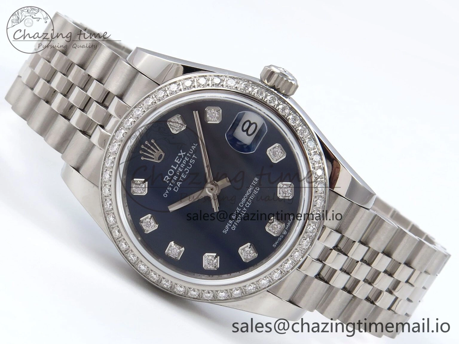 DateJust 31 278384RBR JARF 1:1 Best Edition 904L Steel Blue Diamonds Dial on SS Jubilee Bracelet HZ2236