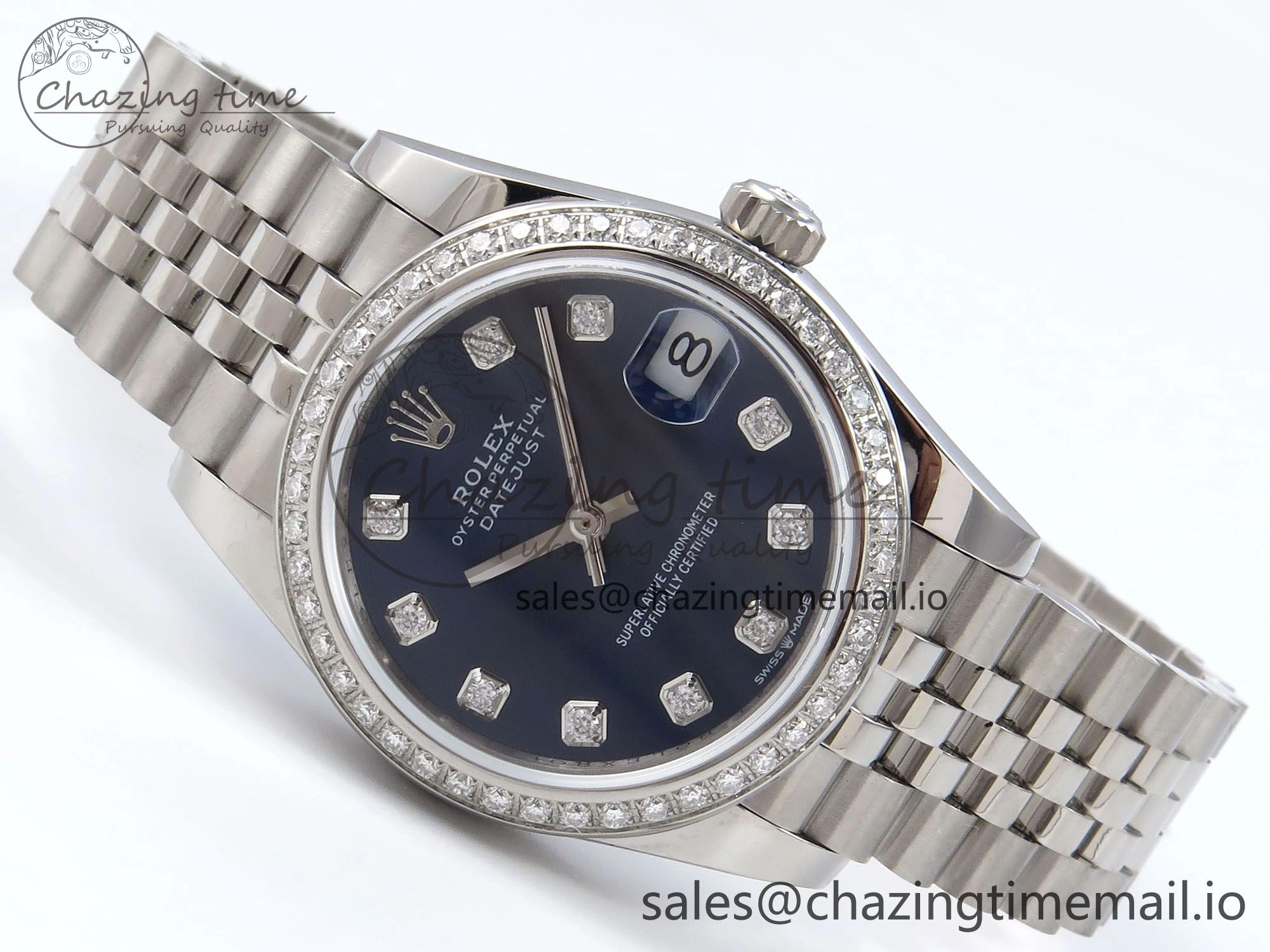 DateJust 31 278384RBR JARF 1:1 Best Edition 904L Steel Blue Diamonds Dial on SS Jubilee Bracelet HZ2236