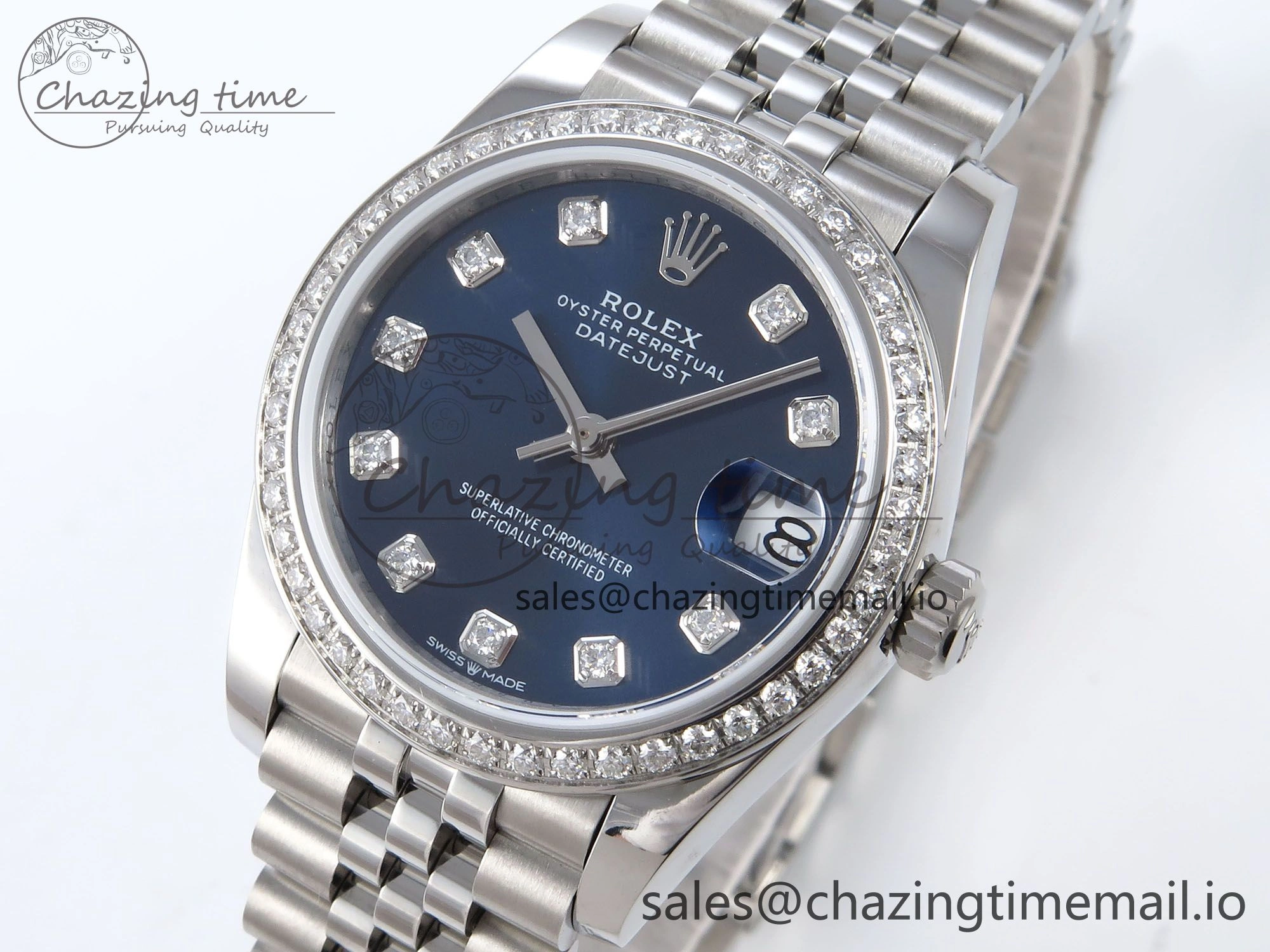 DateJust 31 278384RBR JARF 1:1 Best Edition 904L Steel Blue Diamonds Dial on SS Jubilee Bracelet HZ2236