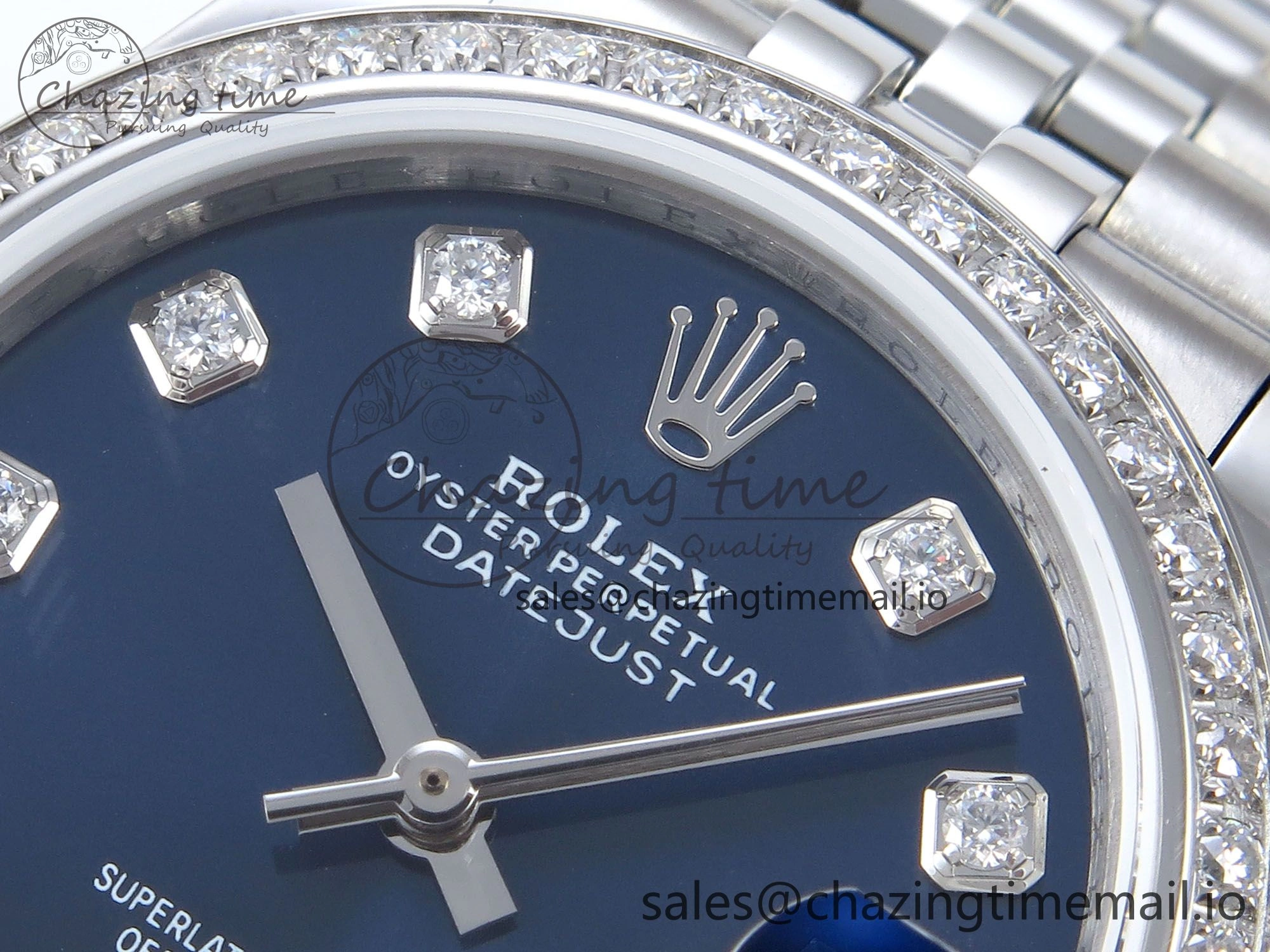 DateJust 31 278384RBR JARF 1:1 Best Edition 904L Steel Blue Diamonds Dial on SS Jubilee Bracelet HZ2236