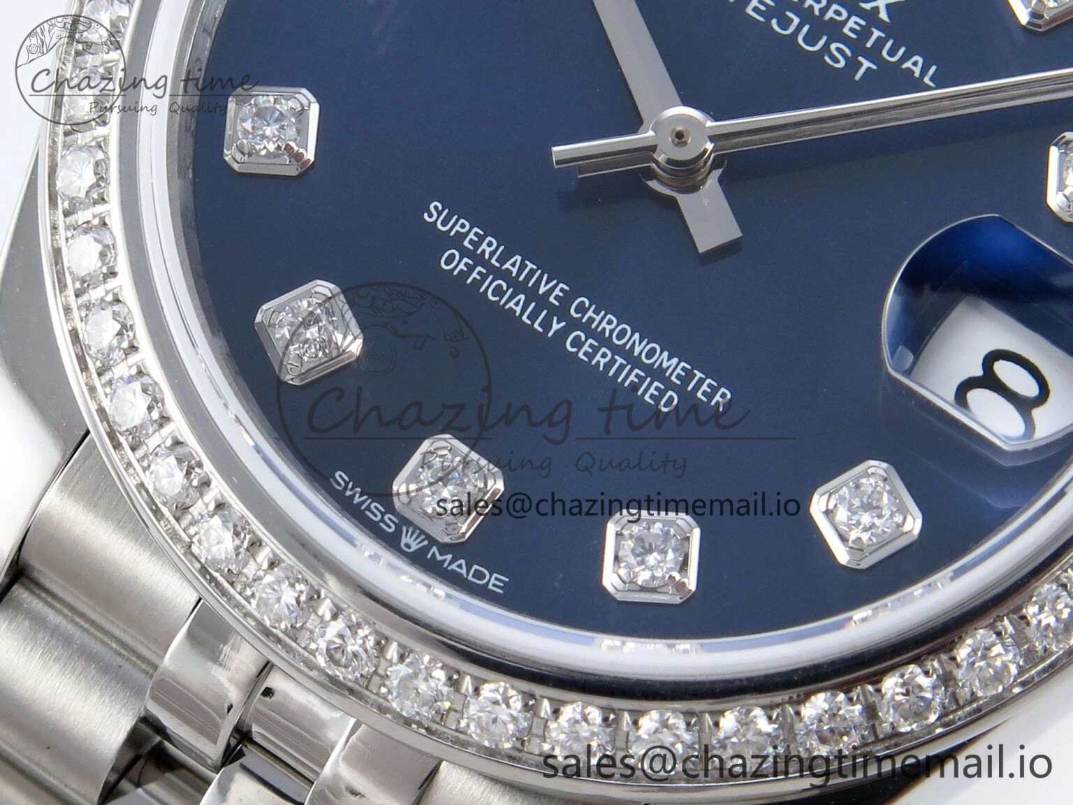 DateJust 31 278384RBR JARF 1:1 Best Edition 904L Steel Blue Diamonds Dial on SS Jubilee Bracelet HZ2236