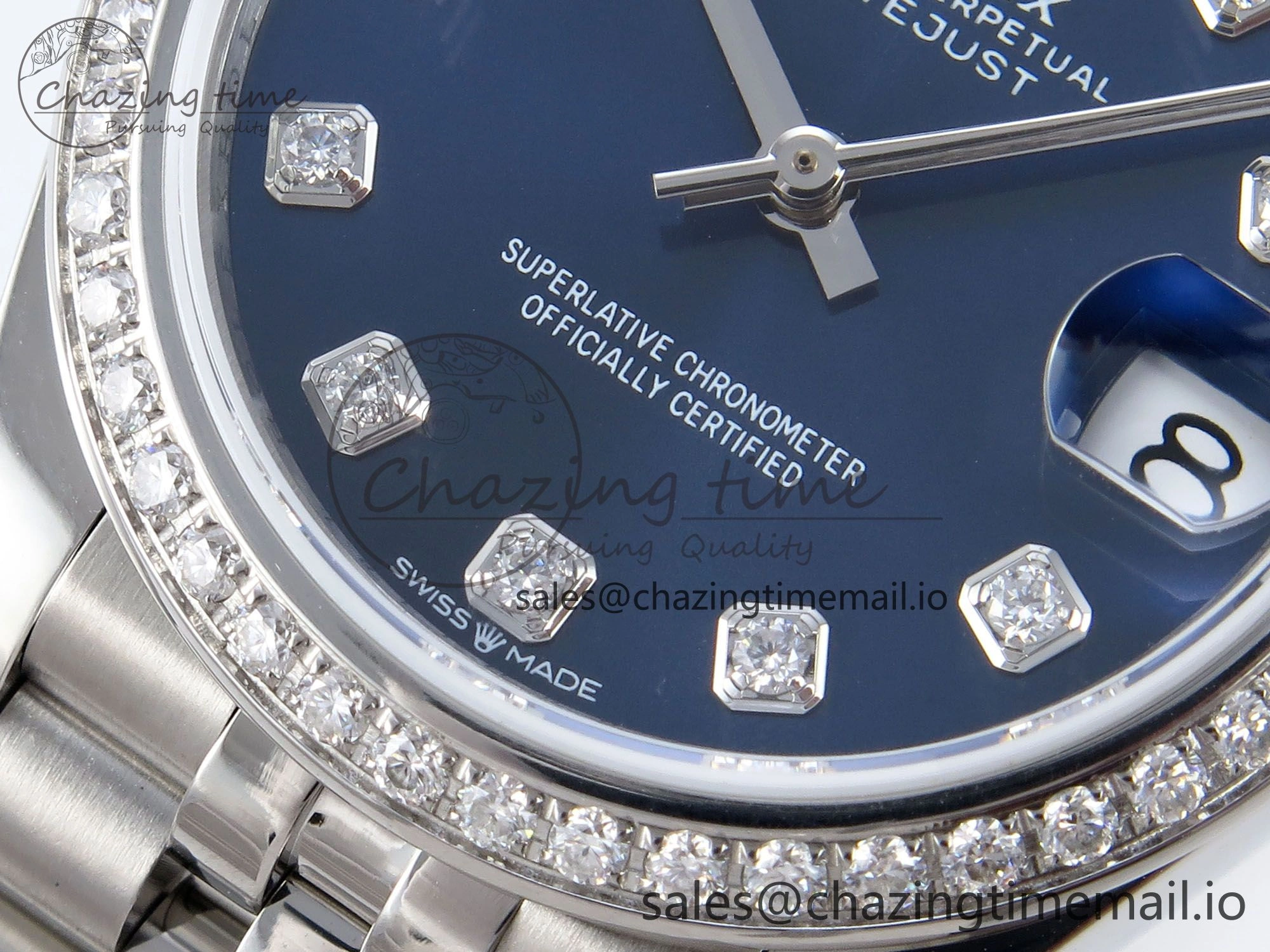DateJust 31 278384RBR JARF 1:1 Best Edition 904L Steel Blue Diamonds Dial on SS Jubilee Bracelet HZ2236
