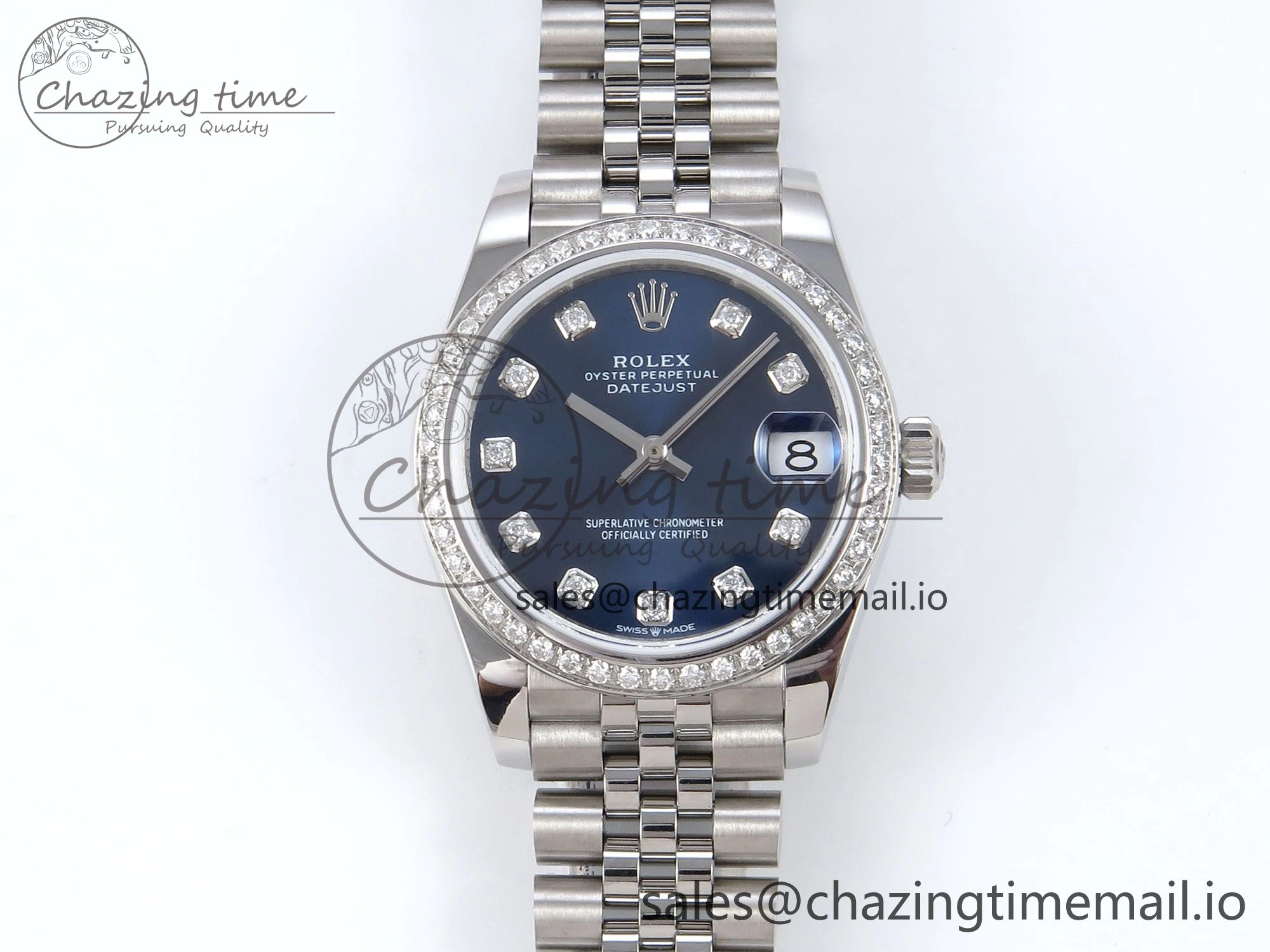 DateJust 31 278384RBR JARF 1:1 Best Edition 904L Steel Blue Diamonds Dial on SS Jubilee Bracelet HZ2236