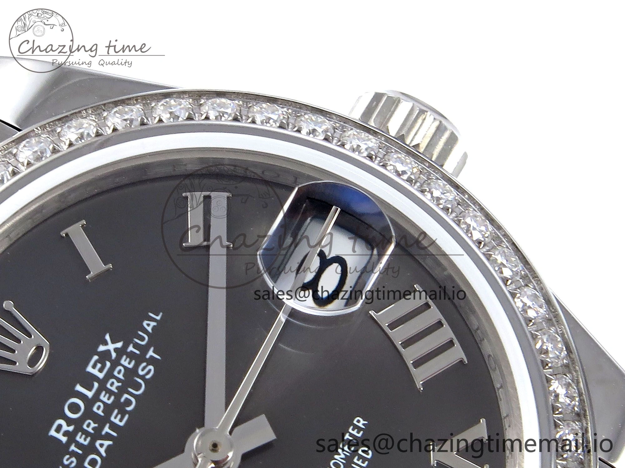 DateJust 31 278384RBR JARF 1:1 Best Edition 904L Steel Gray Roman Diamonds Dial on SS Jubilee Bracelet HZ2236
