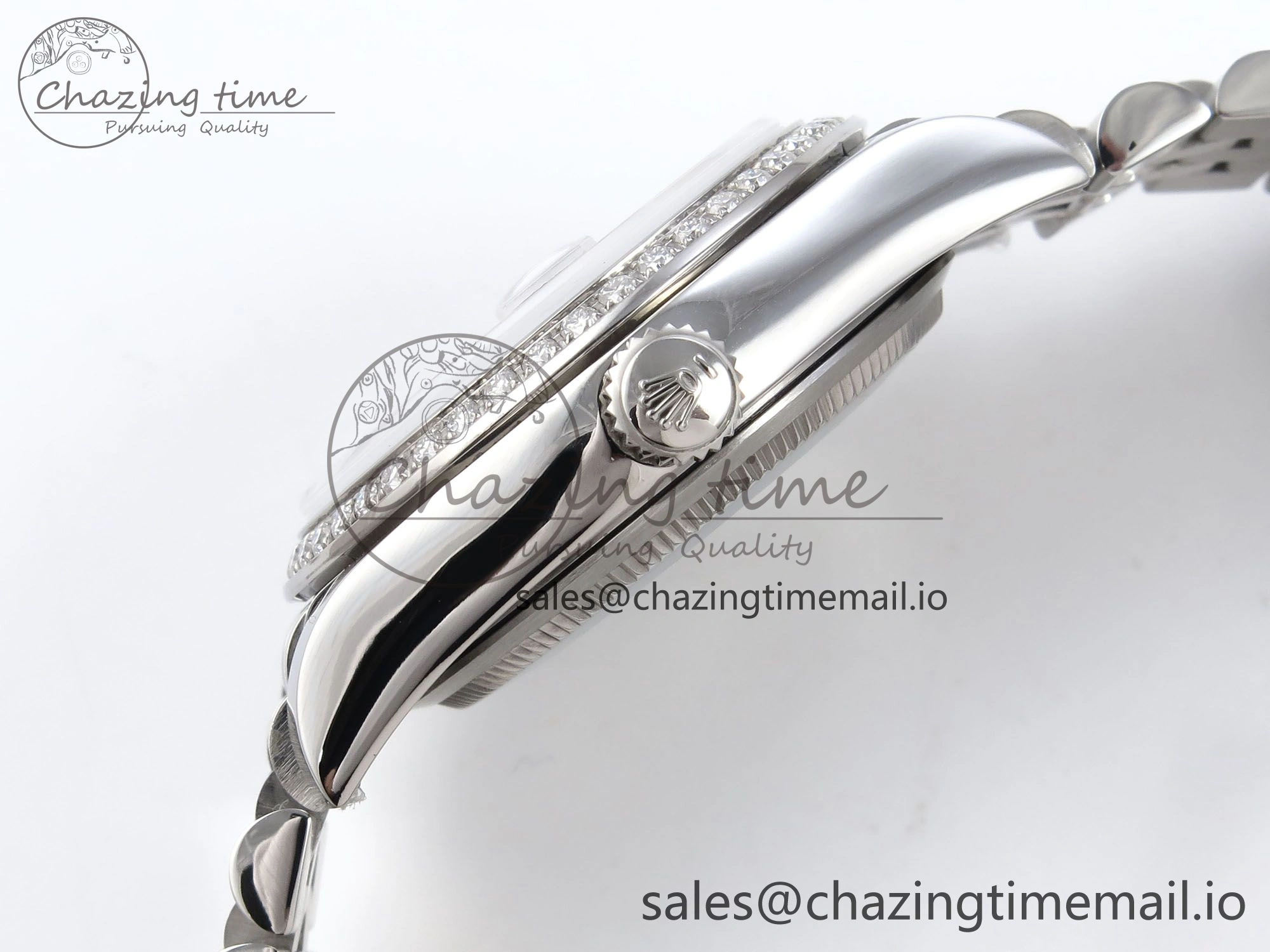 DateJust 31 278384RBR JARF 1:1 Best Edition 904L Steel Gray Roman Diamonds Dial on SS Jubilee Bracelet HZ2236