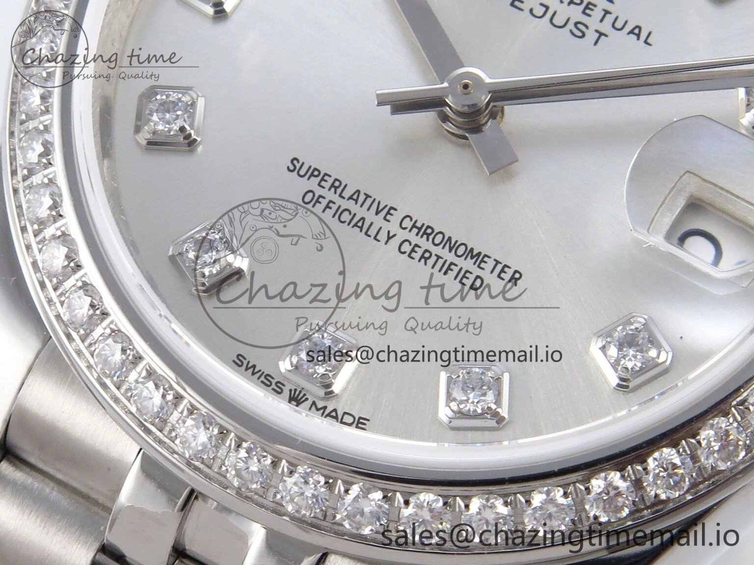 DateJust 31 278384RBR JARF 1:1 Best Edition 904L Steel Silver Diamonds Dial on SS Jubilee Bracelet HZ2236